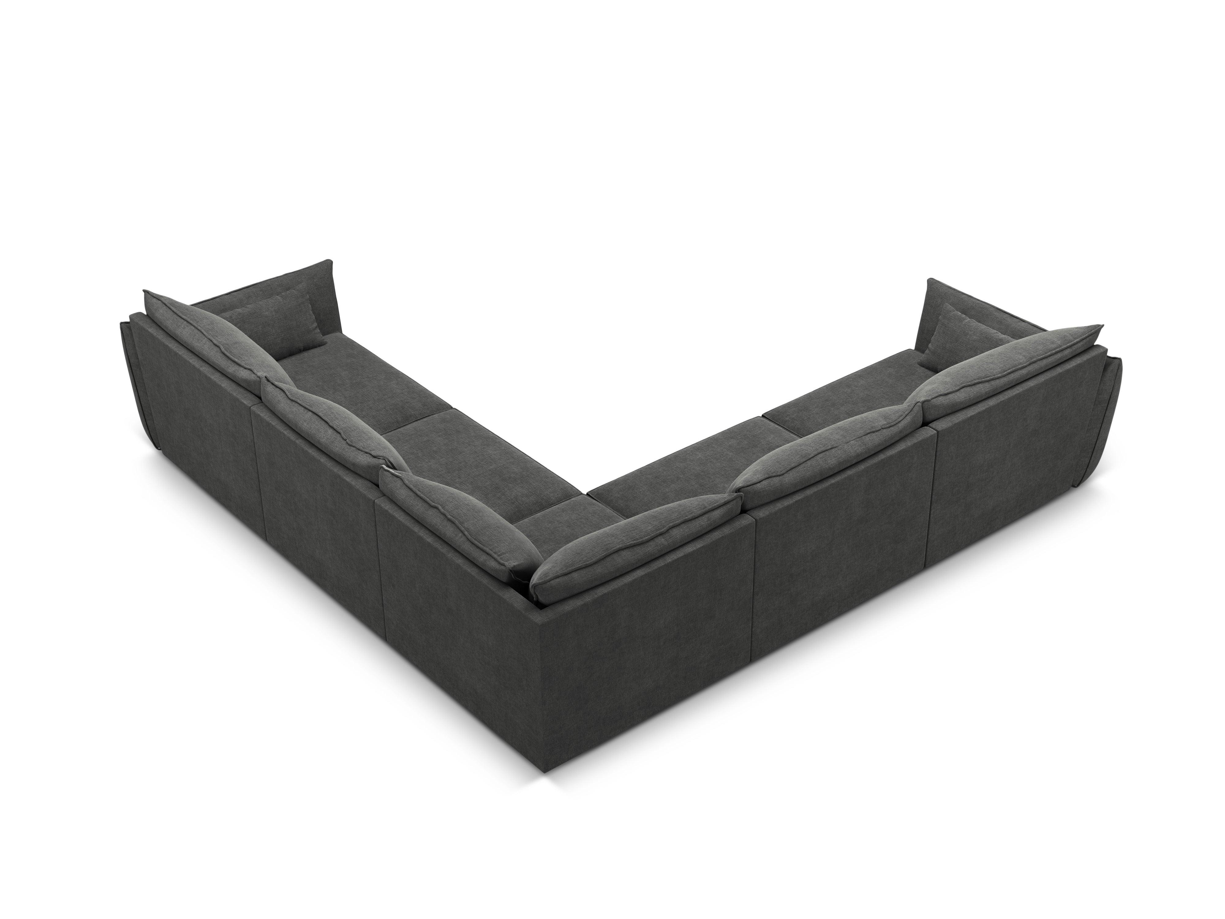 Narożnik symetryczny w tkaninie szenilowej VANDA ciemnoszary Mazzini Sofas Eye on Design