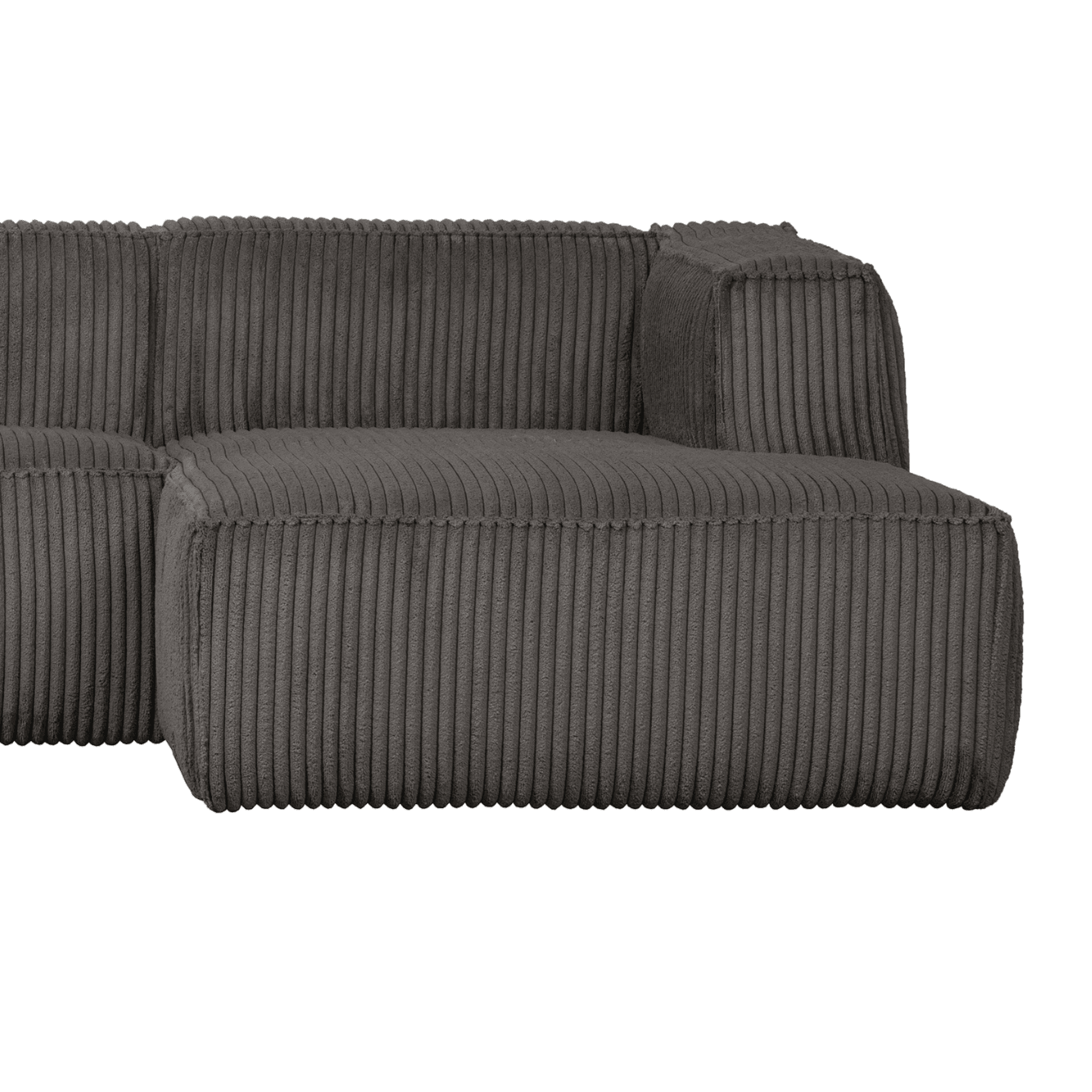 Narożnik sztruksowy prawostronny BEAN RIB ciemnoszary Woood Exclusive Eye on Design