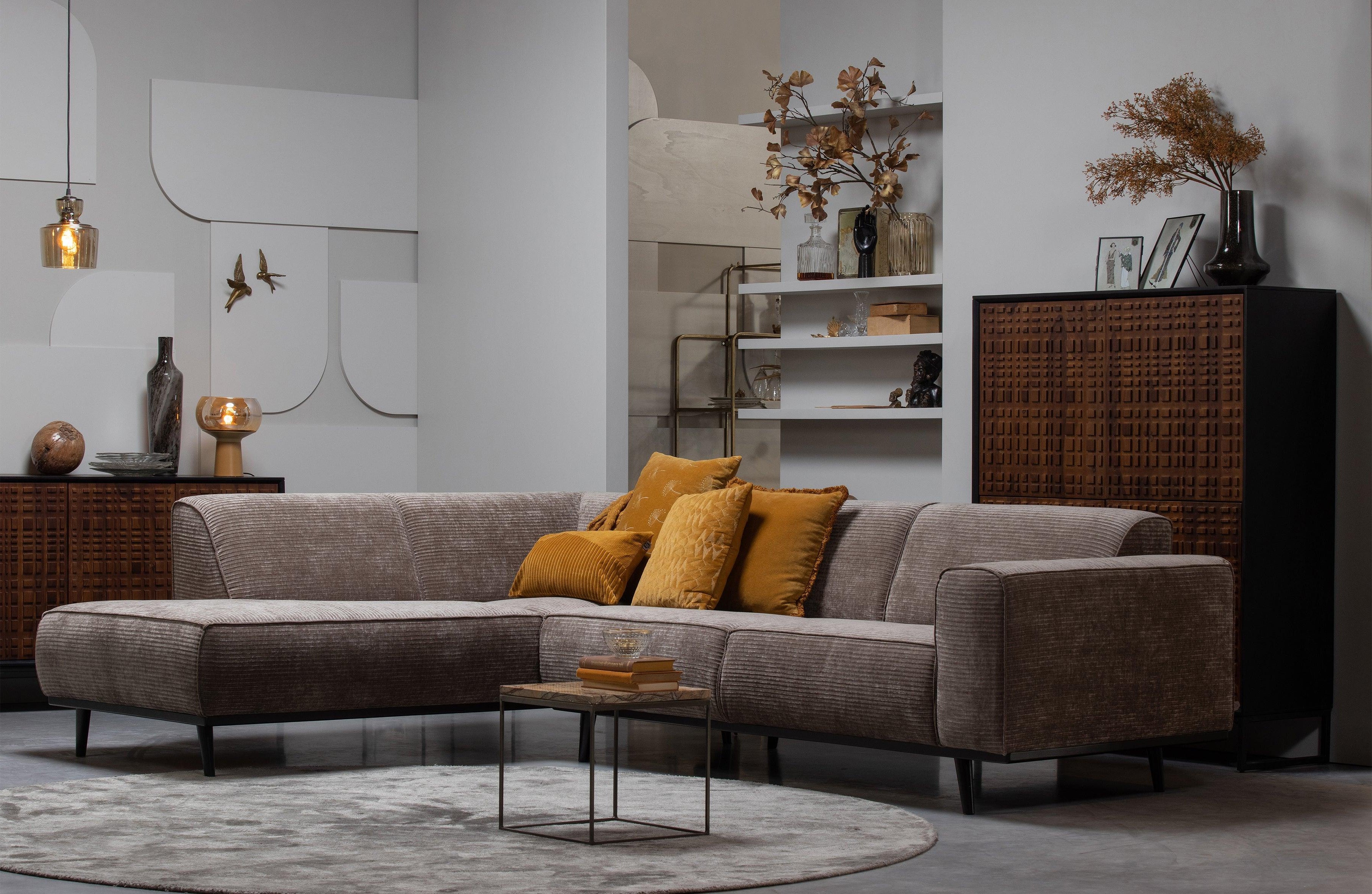 Left-facing Corner Sofa STATEMENT beige chenille