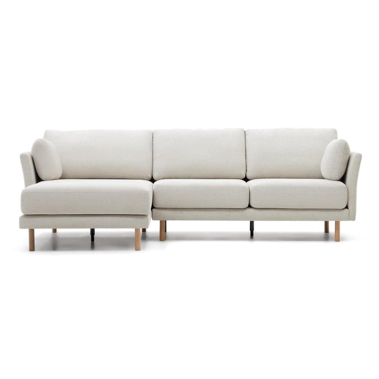 Narożnik uniwersalny GILMA perłowy z drewnianą podstawą La Forma Eye on Design