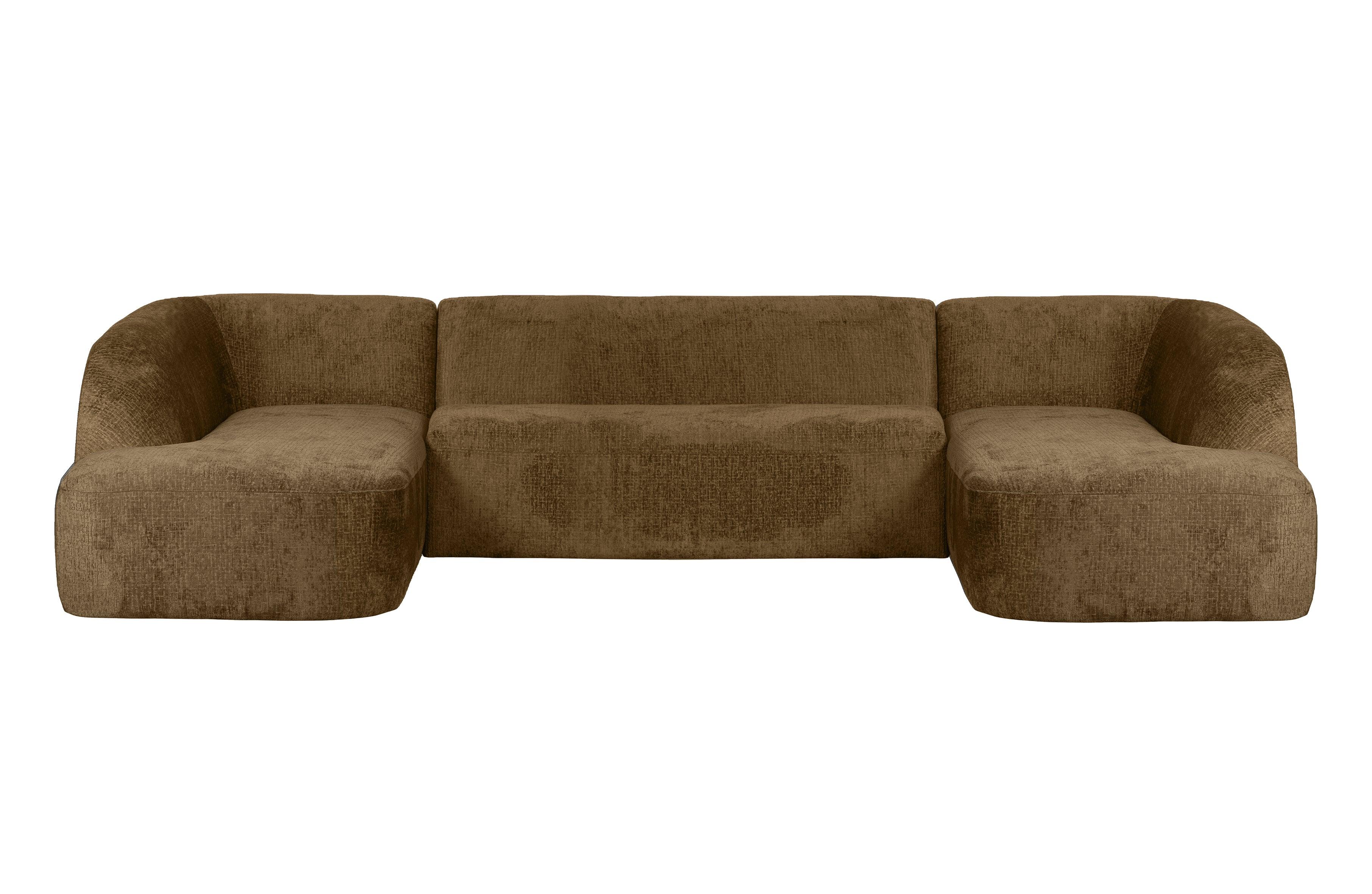 Narożnik w kształcie U aksamitna SLOPING brązowy Be Pure Eye on Design