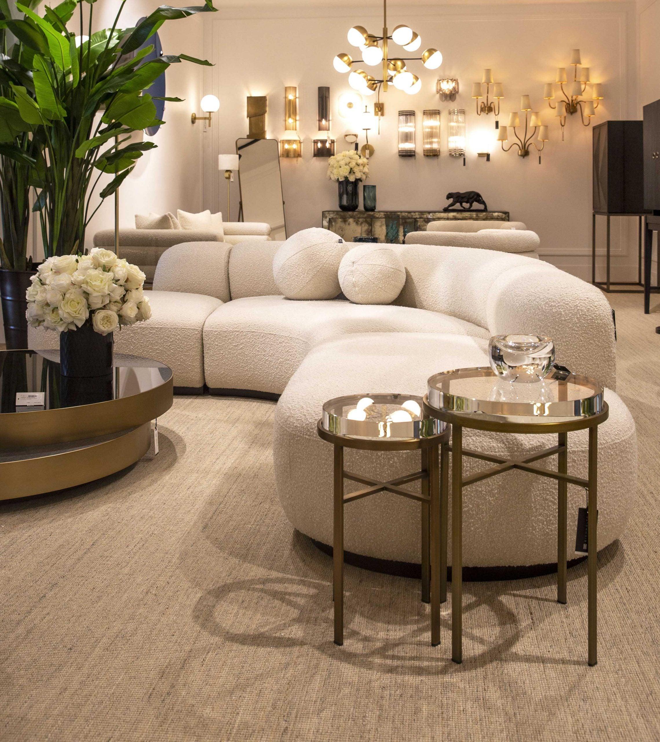 Narożnik w tkaninie boucle BJÖRN kremowy Eichholtz Eye on Design