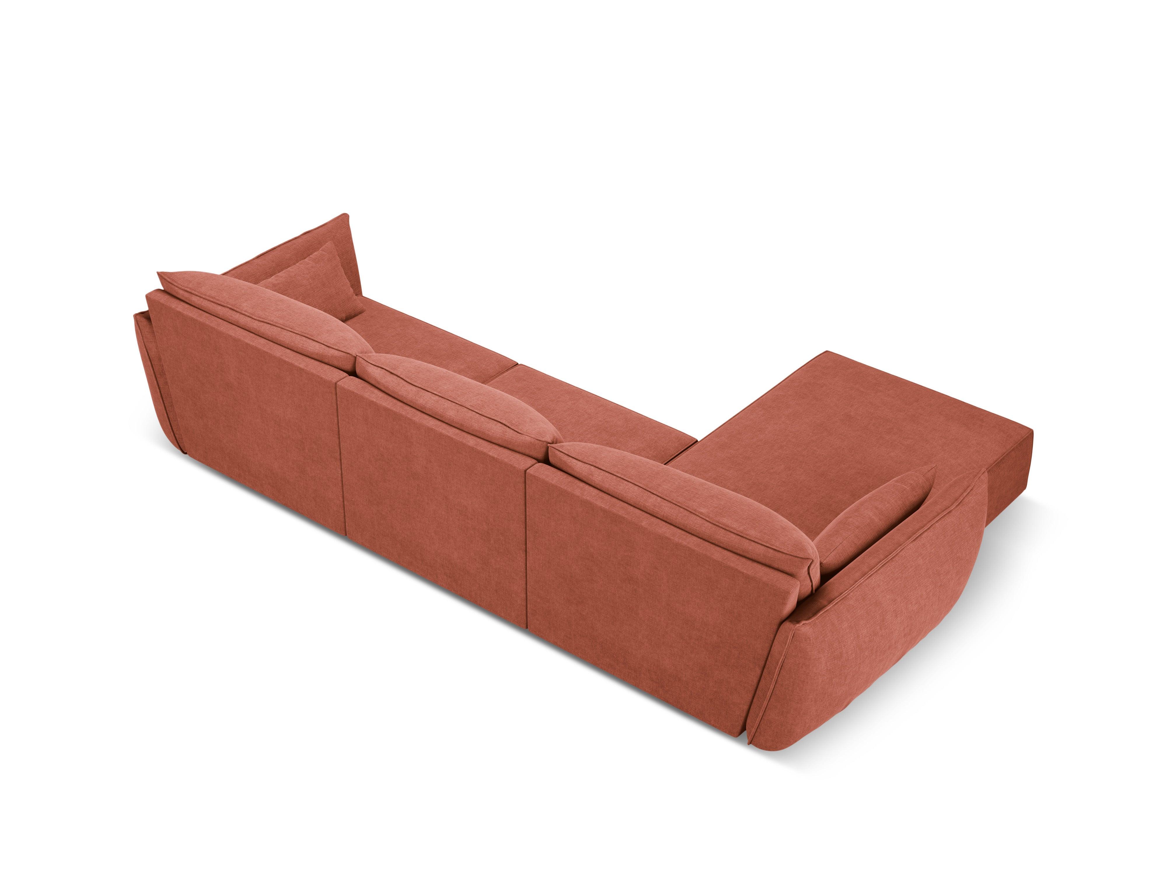 Narożnik w tkaninie szenilowej lewostronny 4-osobowy VANDA terracotta Mazzini Sofas Eye on Design