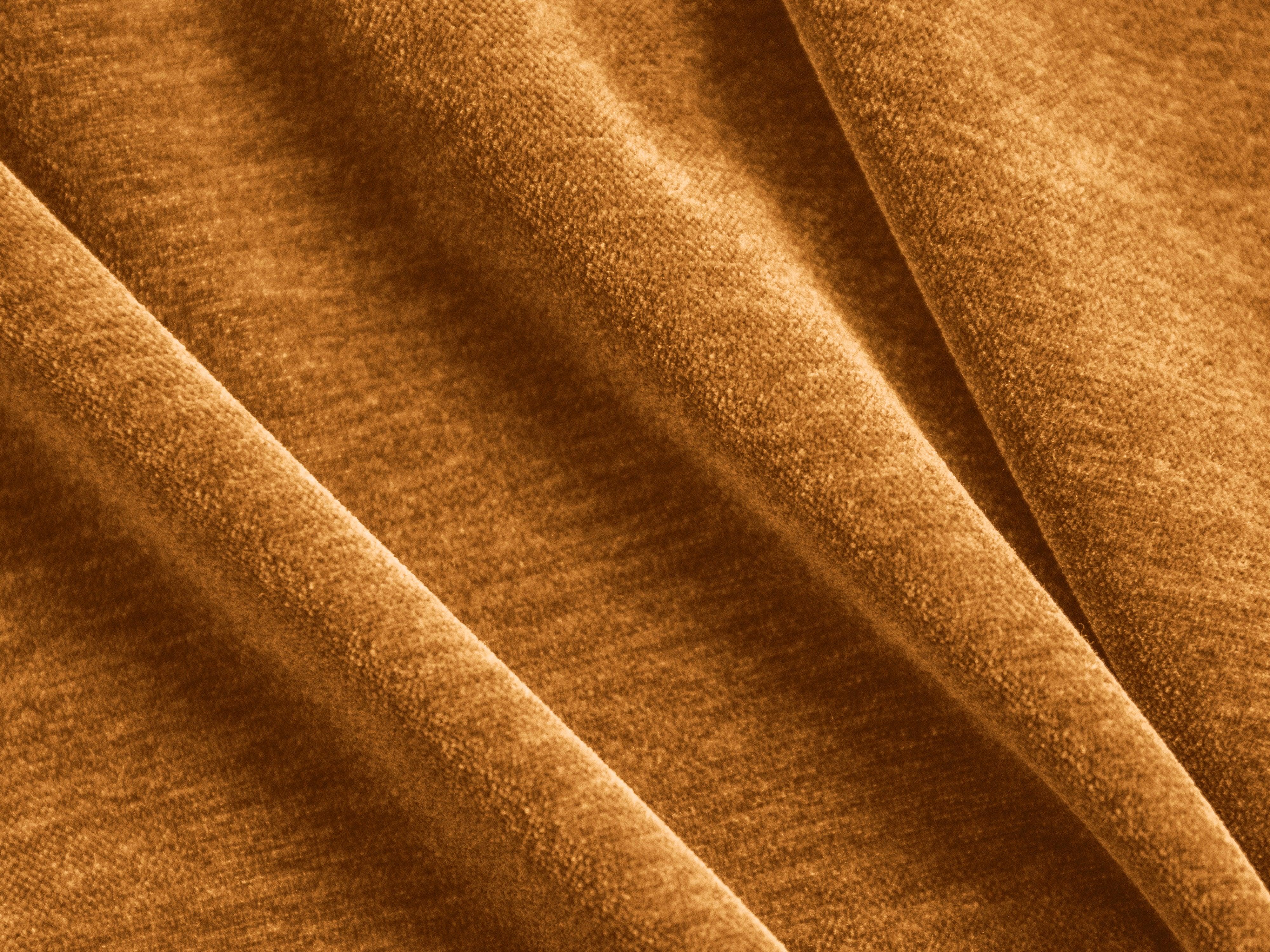 Narożnik w tkaninie szenilowej prawostronny otwarty LILY musztardowy Maison Heritage Eye on Design