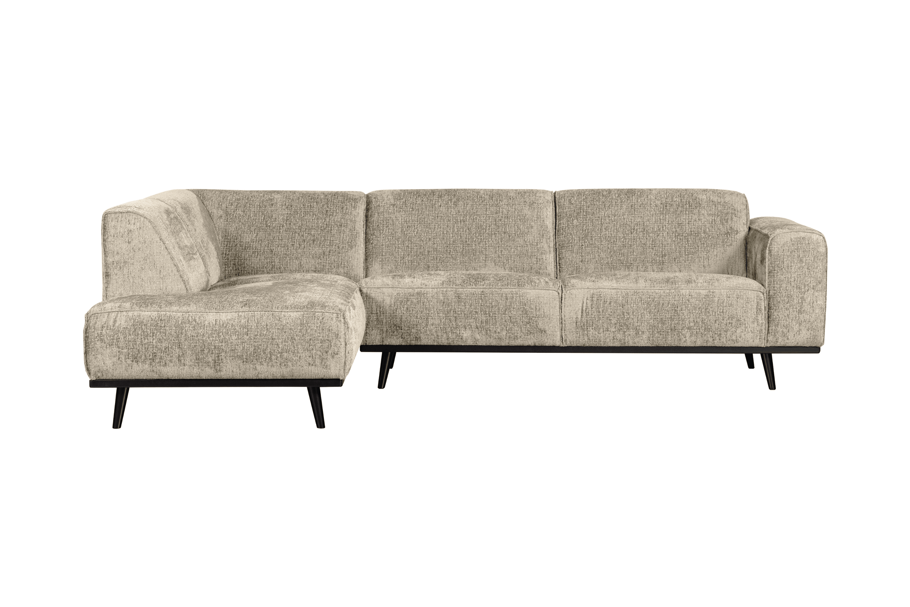 Narożnik welurowy lewostronny STATEMENT STRUCTURE beżowy Be Pure Eye on Design