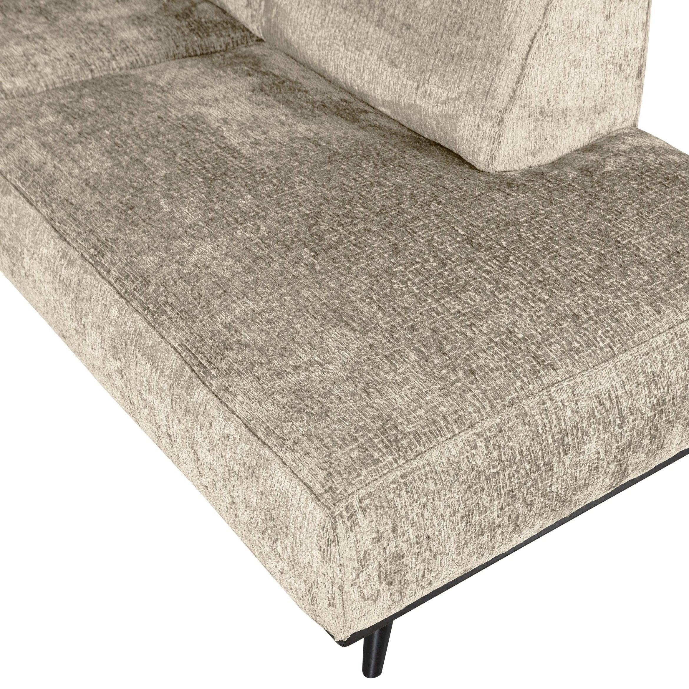 Narożnik welurowy lewostronny STATEMENT STRUCTURE beżowy Be Pure Eye on Design