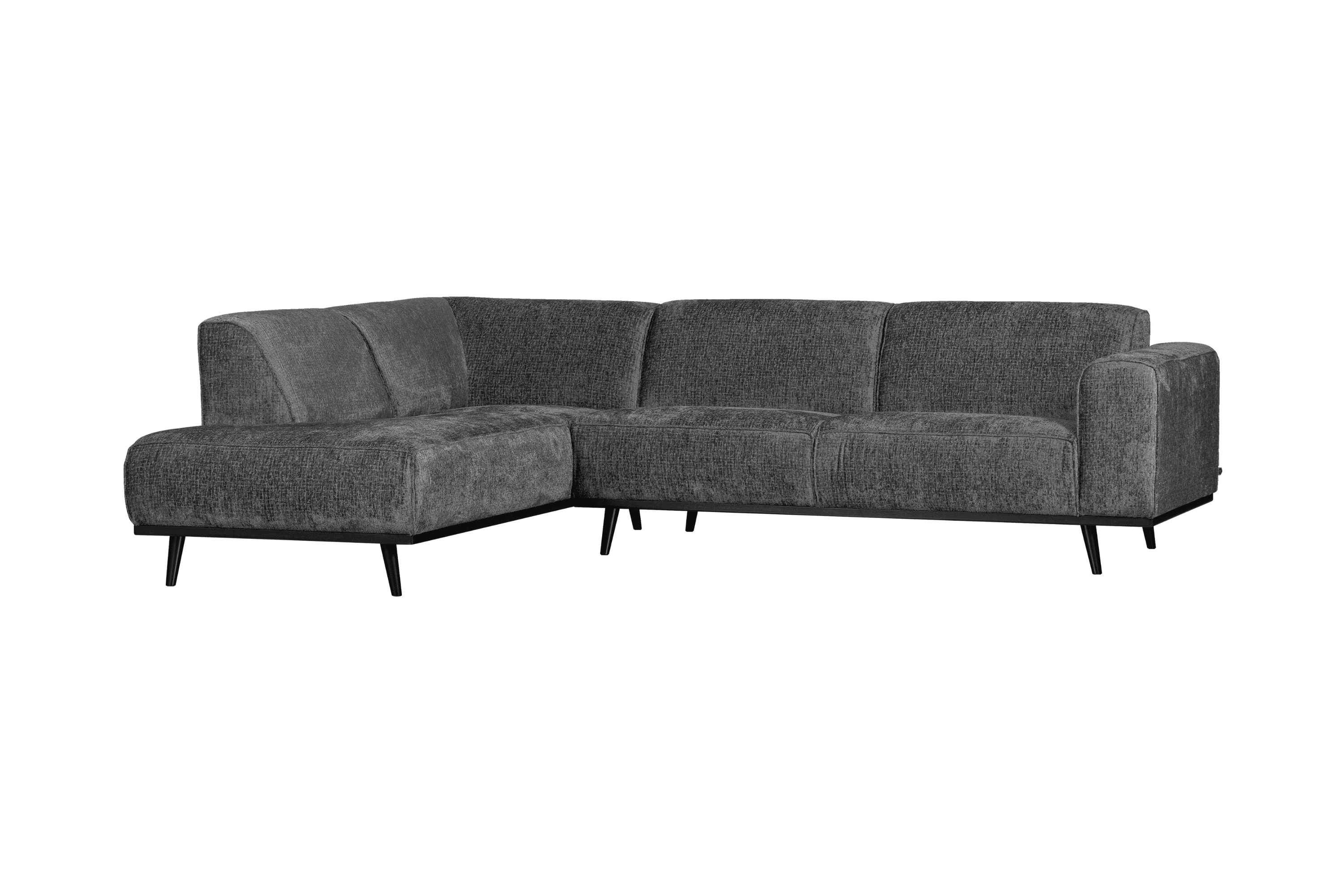 Narożnik welurowy lewostronny STATEMENT STRUCTURE ciemnoszary Be Pure Eye on Design