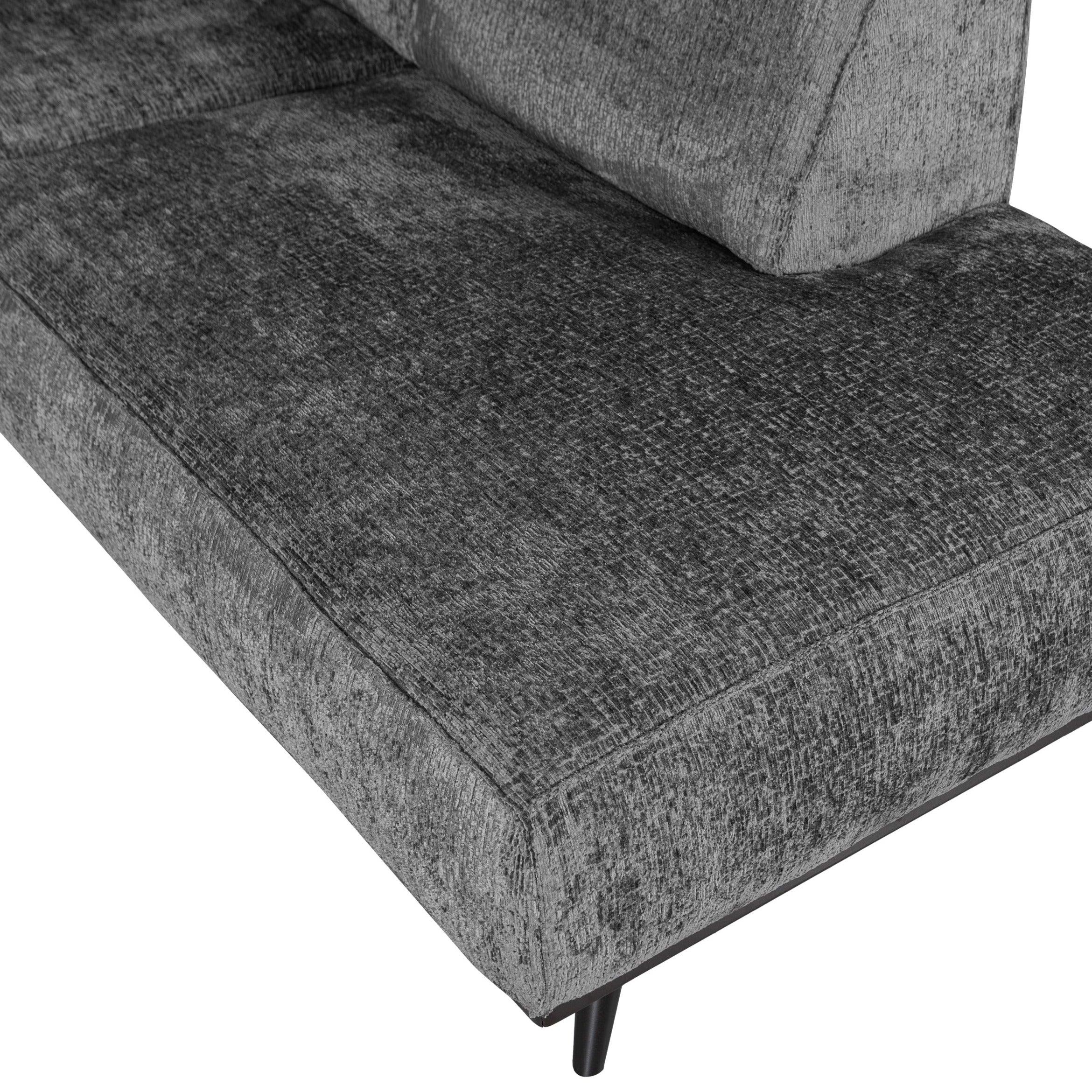 Narożnik welurowy lewostronny STATEMENT STRUCTURE ciemnoszary Be Pure Eye on Design