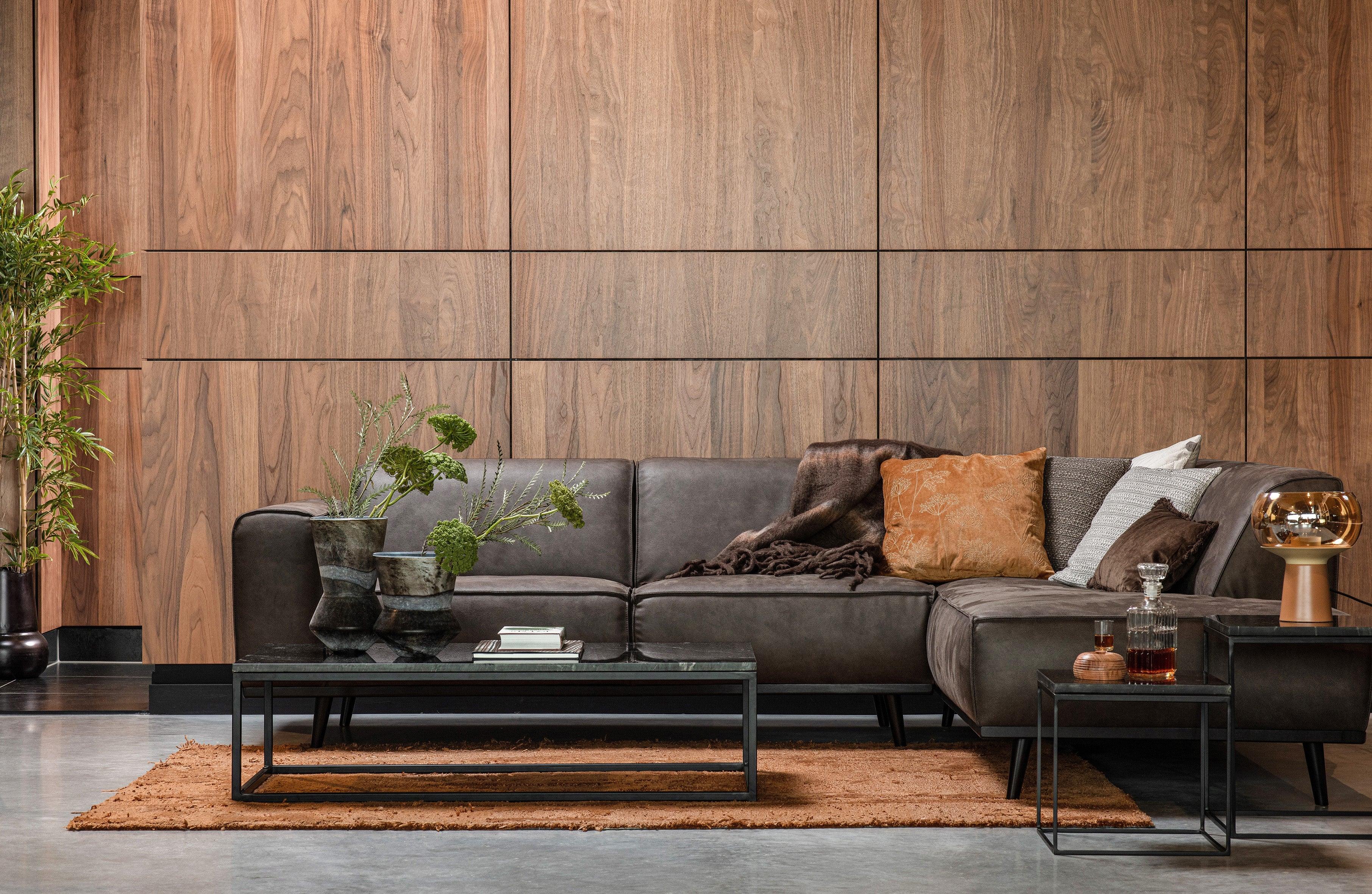 Narożnik welurowy prawostronny STATEMENT STRUCTURE ciemnoszary Be Pure Eye on Design