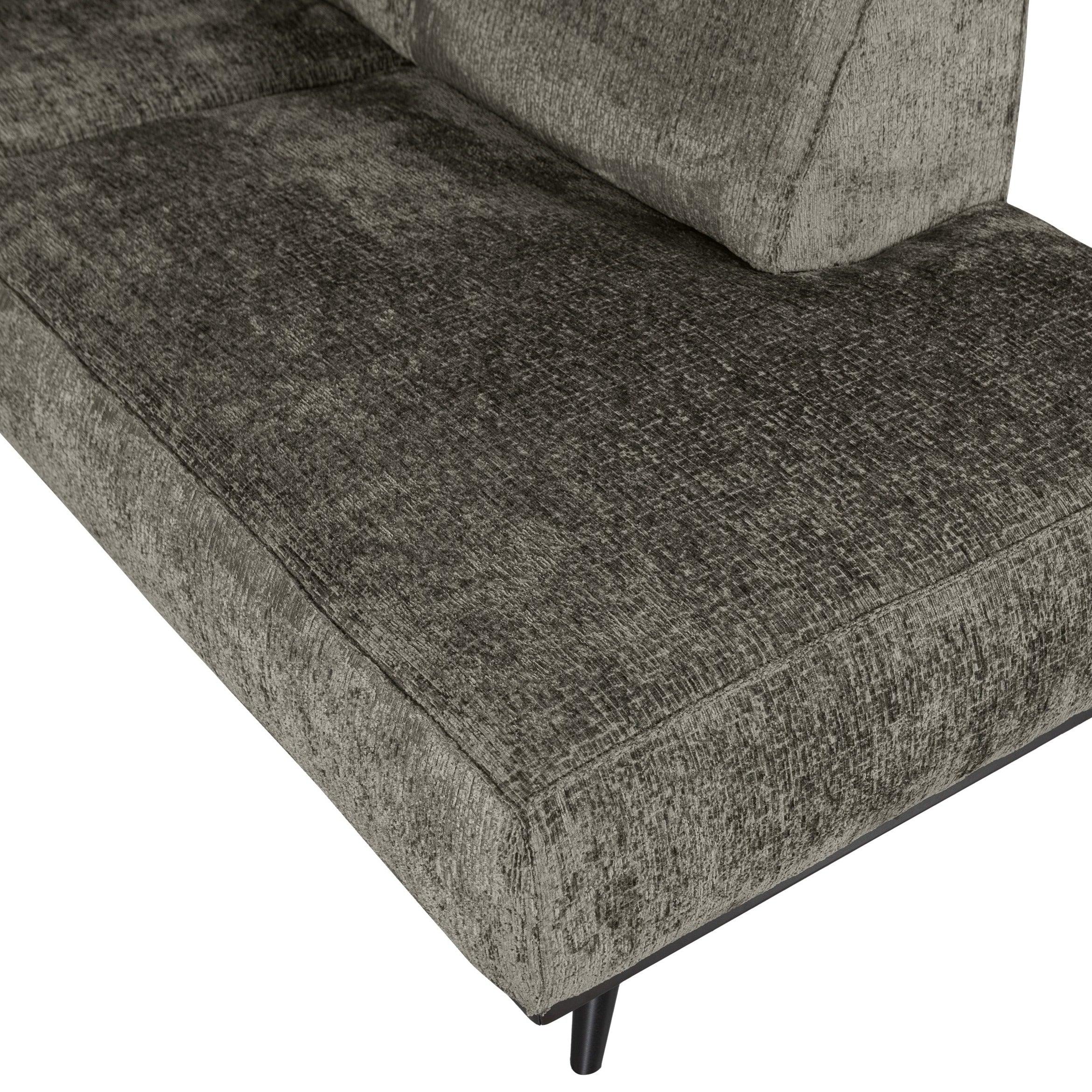 Narożnik welurowy prawostronny STATEMENT STRUCTURE szarozielony Be Pure Eye on Design