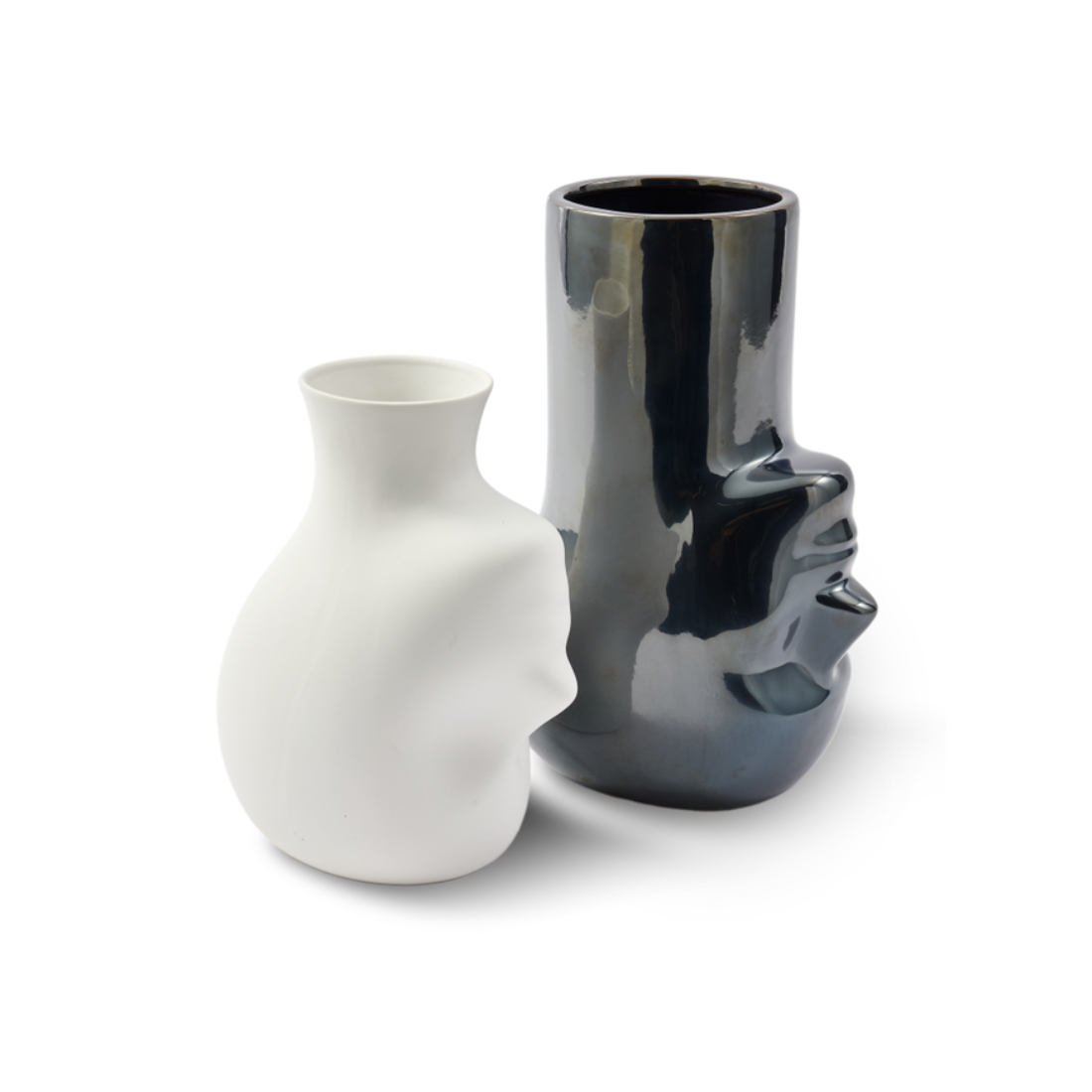 UPSIDE-DOWN LONG NECK vase dark gray