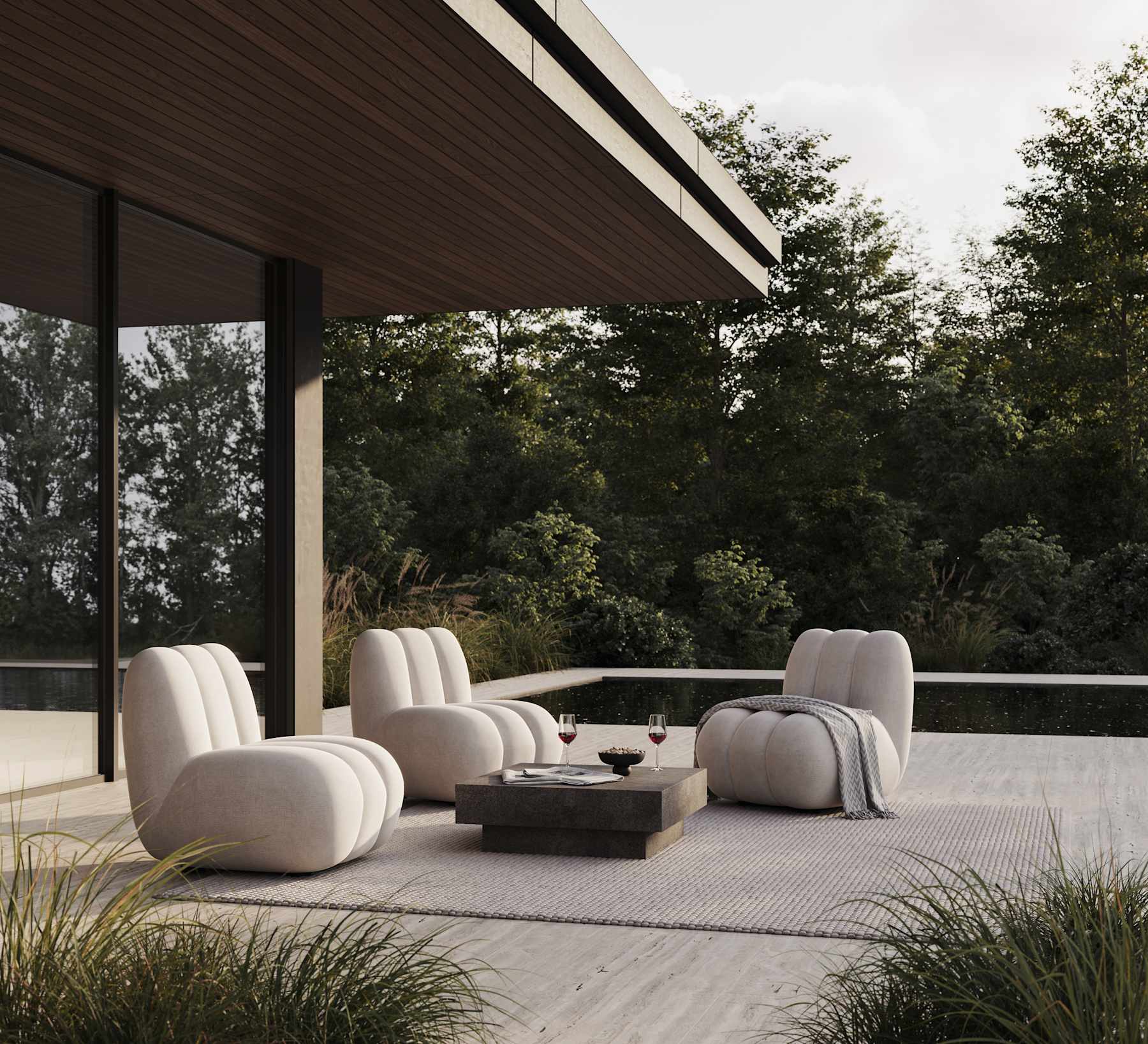 TOE armchair warm gray