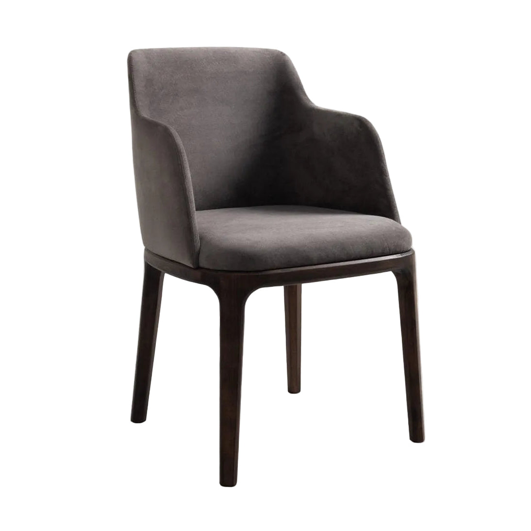 APRIL II Armchair with Wooden Base and Upholstered Seat