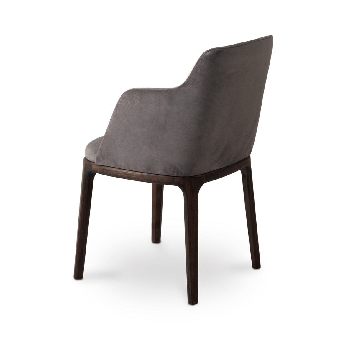 APRIL II Armchair with Wooden Base and Upholstered Seat