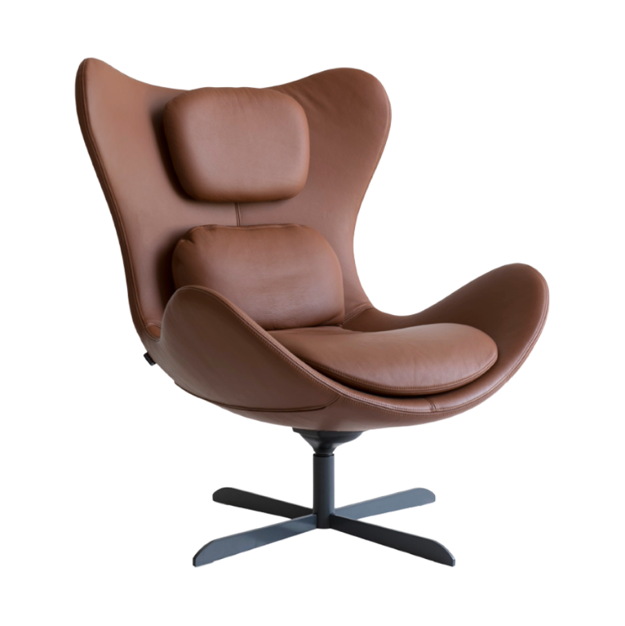 Otočný kreslo LAZY čalúnené s čiernym kovovým podstavcom