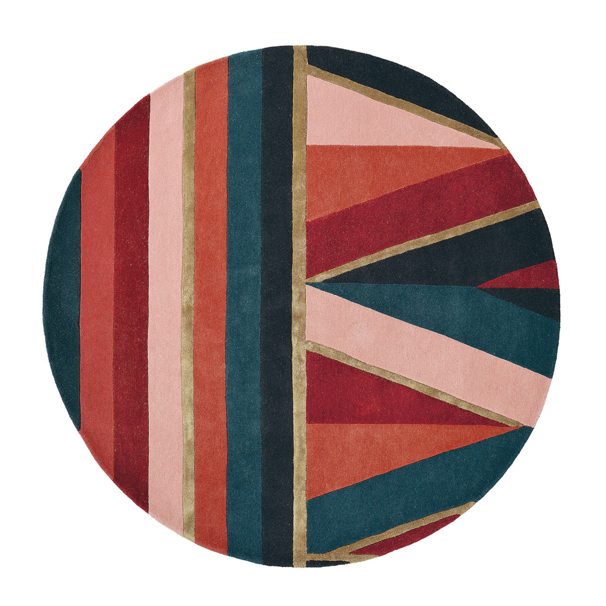 Kruhový koberec SAHARA ROUND zeleno-bordový
