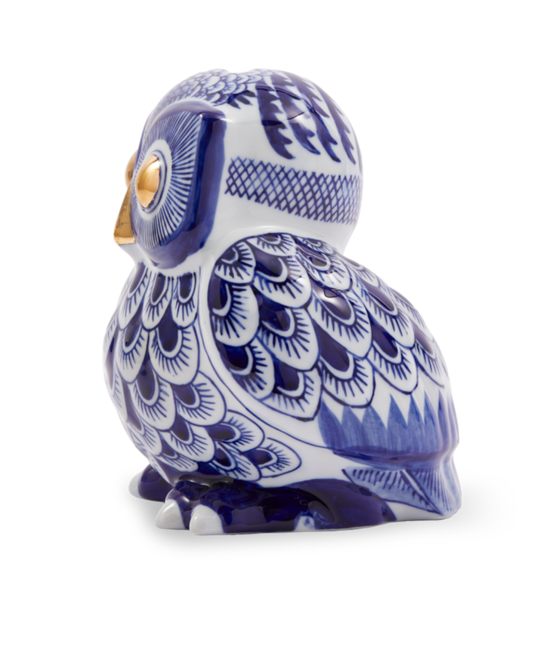 Dark Blue Porcelain Owl Piggy Bank