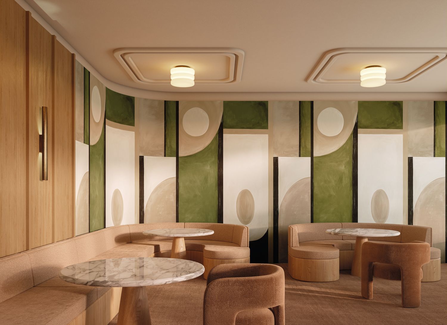 Nástenná maľba s abstraktným vzorom PICTURA hnedá