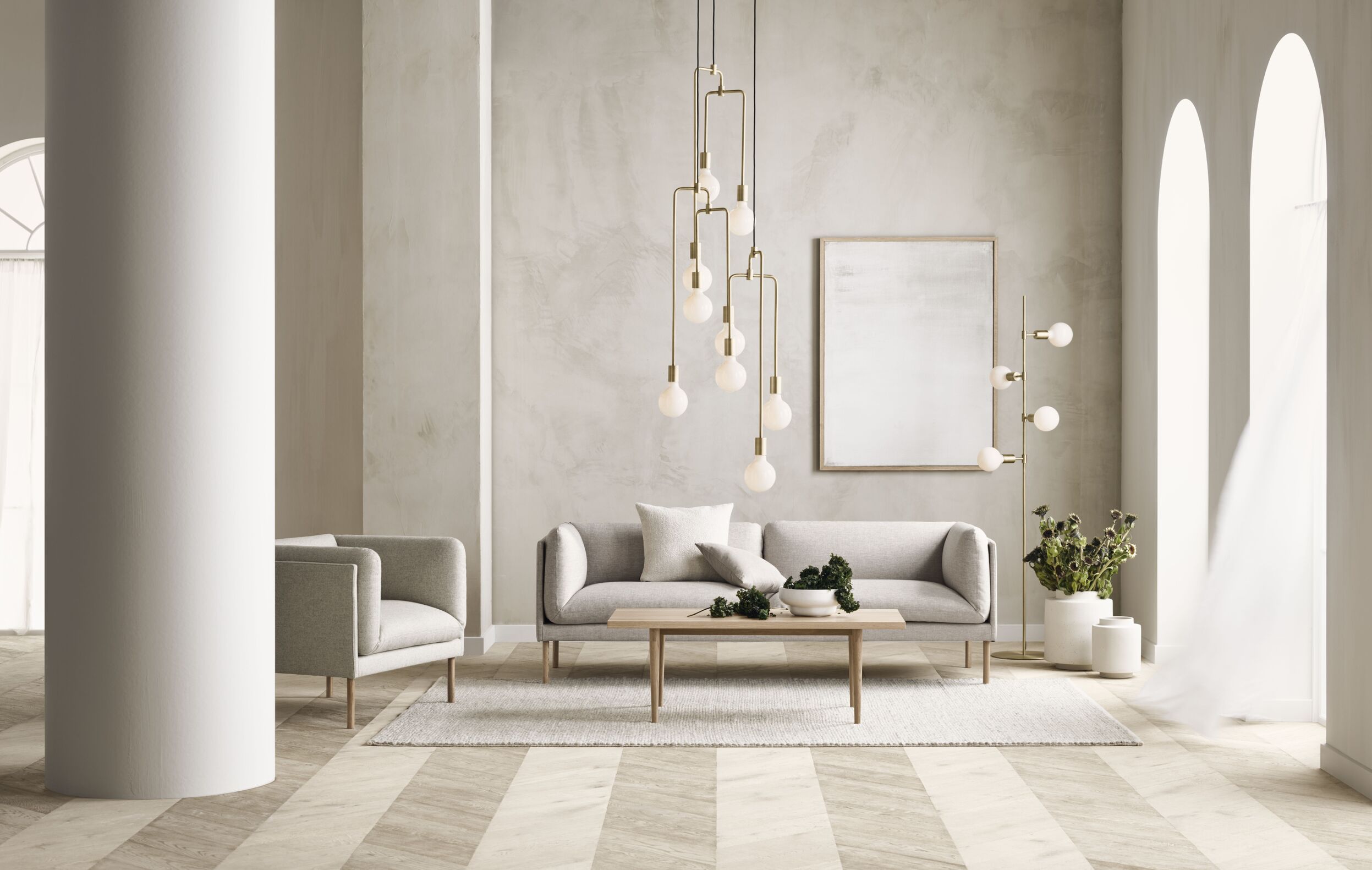 Sofa 3-osobová HAYDEN s dubovou základňou