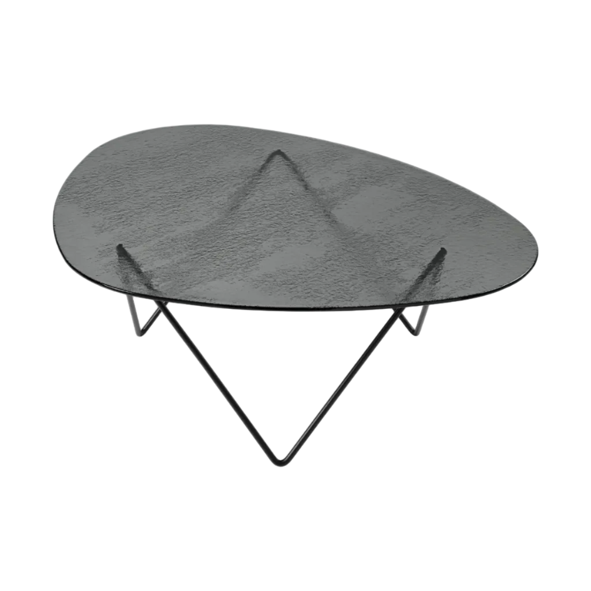 PEDRERA Coffee Table with Smoked Glass and Black Base