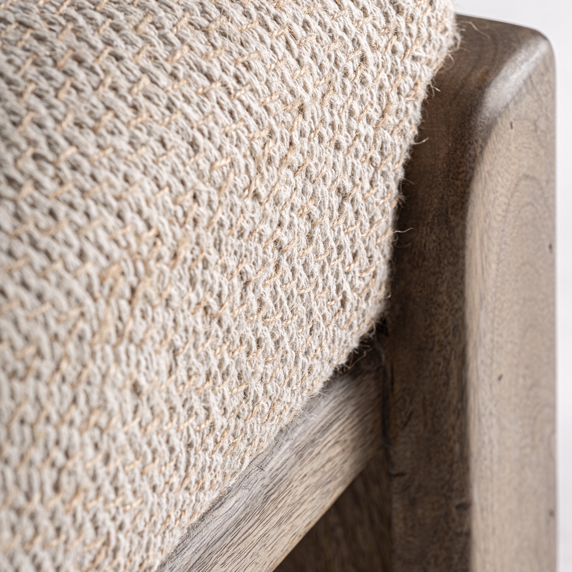 LIERMO Bench in Beige with Mango Wood Base