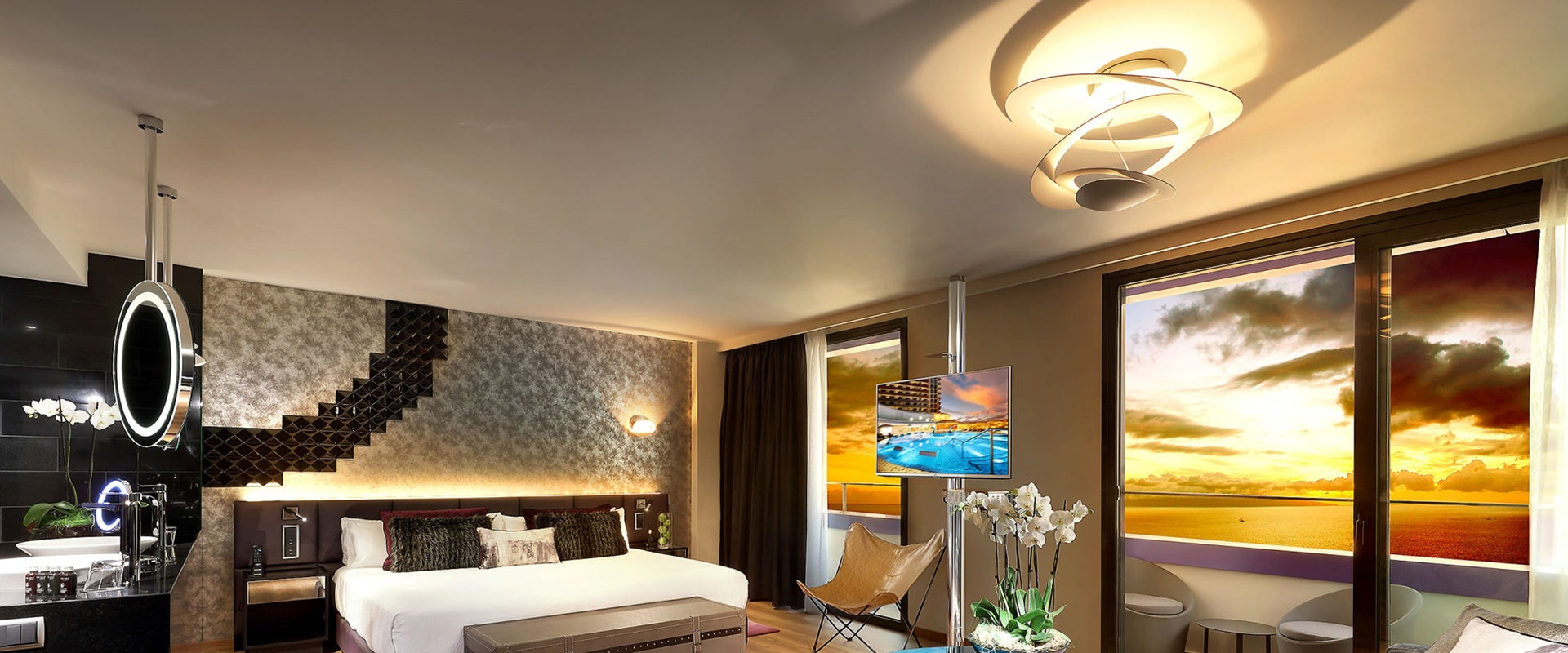 Stropná lampa PIRCE biela