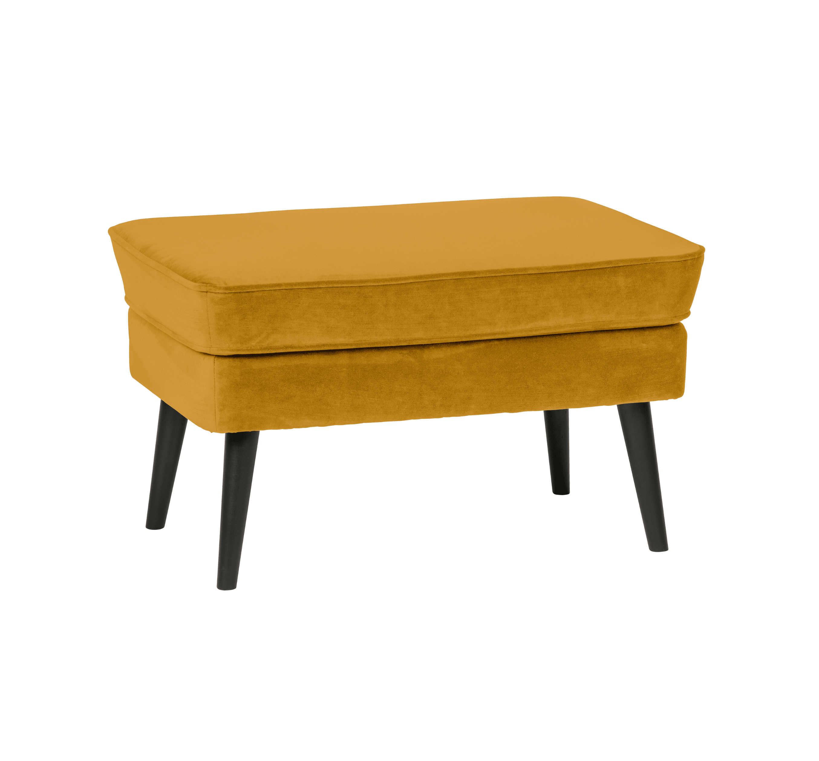 Podnóżek aksamitny ROCCO musztardowy Woood Eye on Design