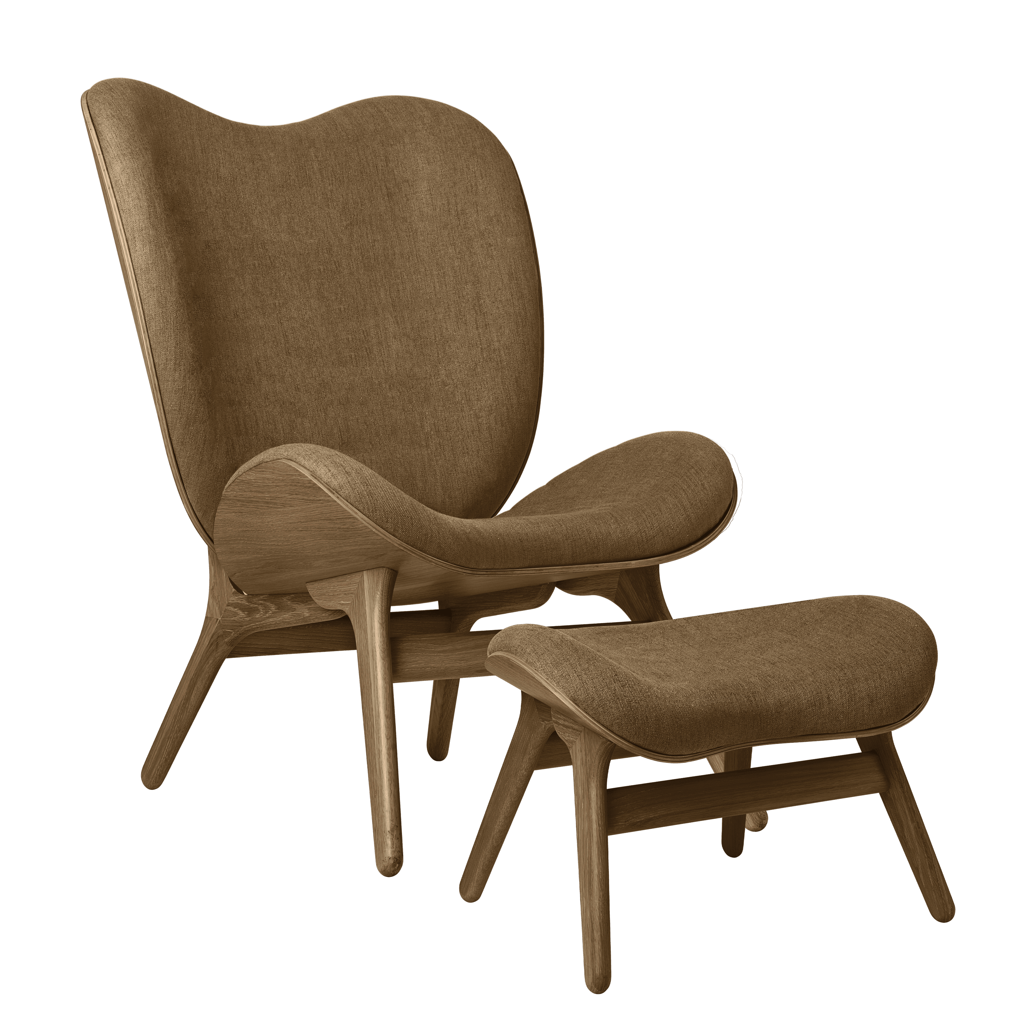 Podnóżek CONVERSATION PIECE karmelowy z ciemno dębową podstawą UMAGE Eye on Design