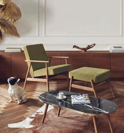 Podnóżek FOX beżowy w tkaninie Cord Creme 366 concept Eye on Design