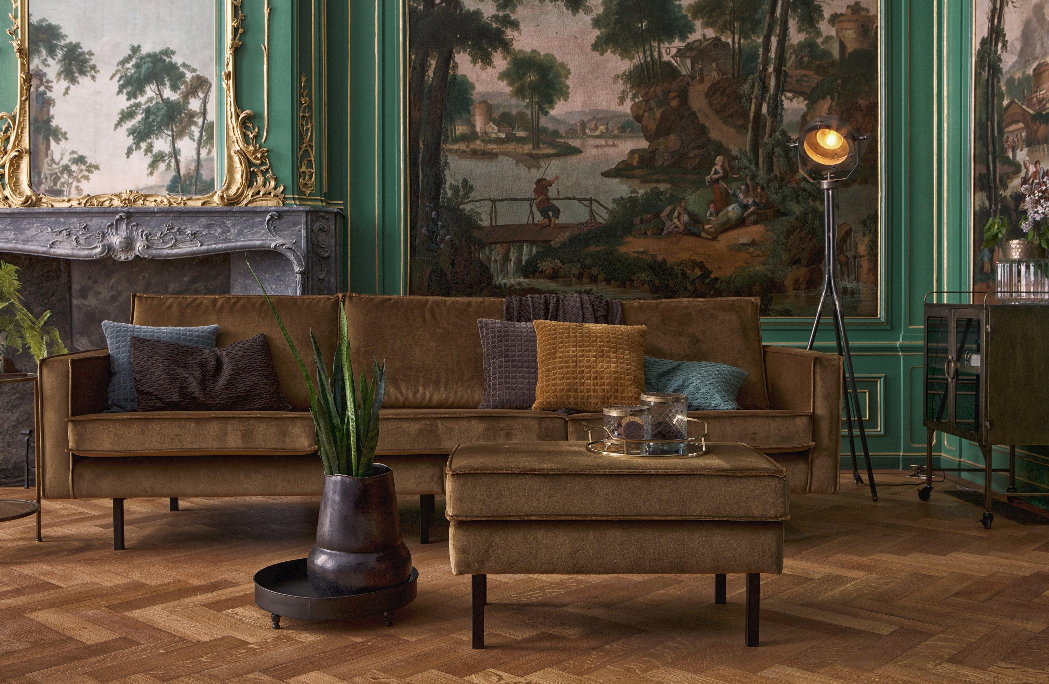 Podnožník RODEO pieskový zamat