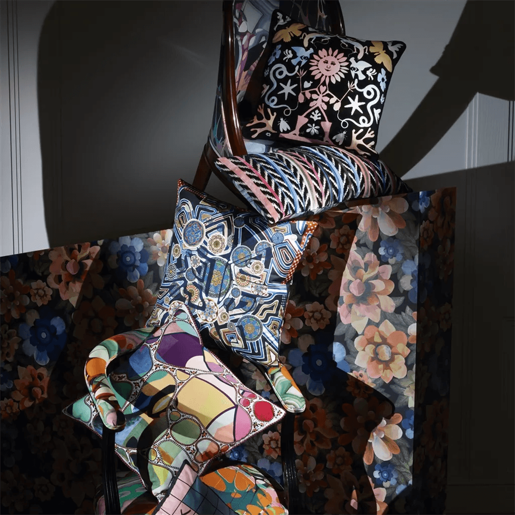Poduszka dwustronna OMNITRIBE AZUR bawełniana satyna Christian Lacroix Eye on Design