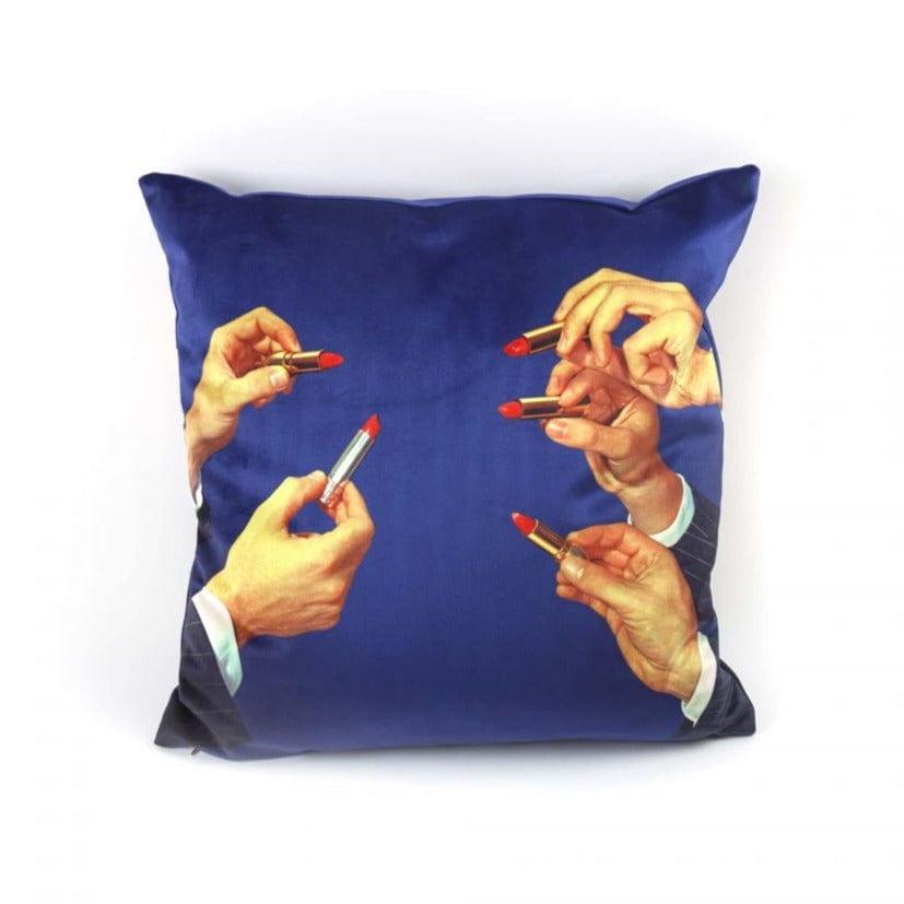 Poduszka LIPSTICKS niebieski Seletti Eye on Design