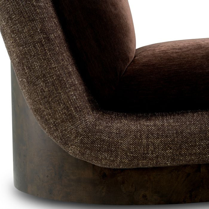 GALIANO Brown Swivel Armchair