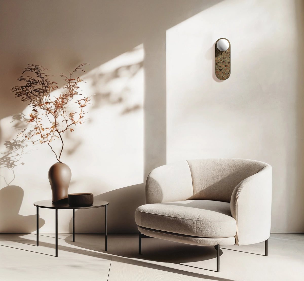 Oval wall lamp LEGRA sage