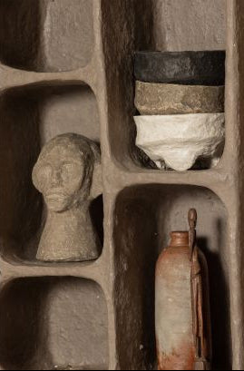 Polica CLAY šedý papier mâché