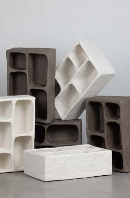 Polica CLAY šedý papier mâché