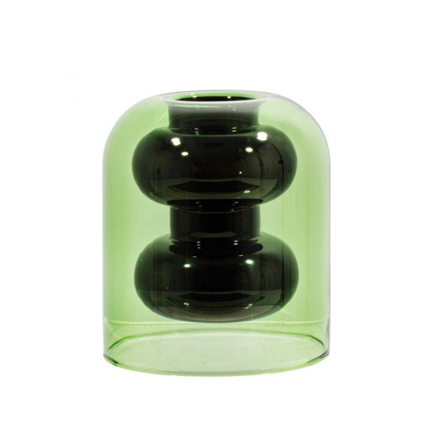 BUMP vase black-green glass