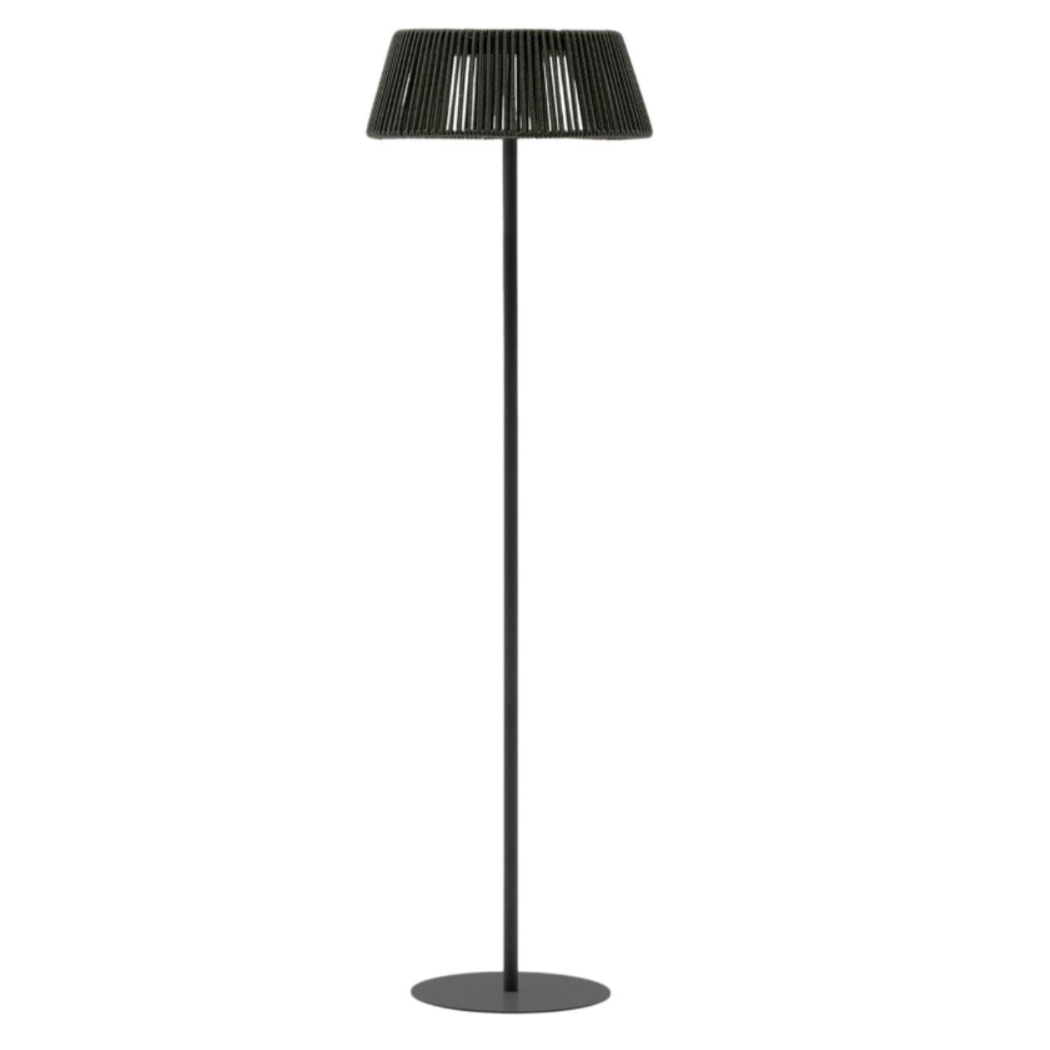 External floor lamp Aldet dark green rope