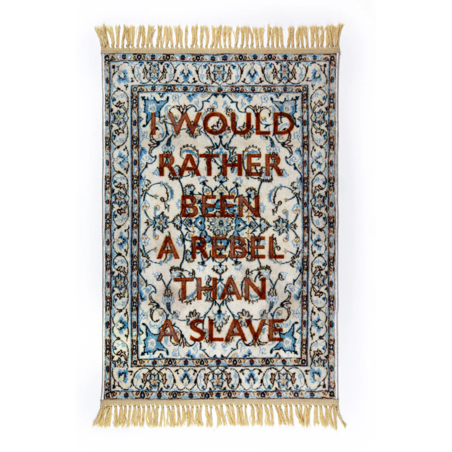 Decorative rug BURNT - REBEL blue