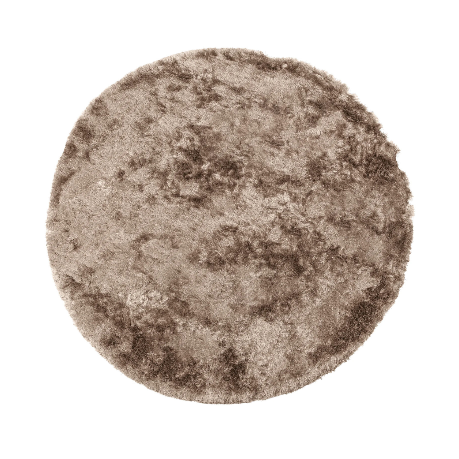 Round carpet PRALINE beige with long pile