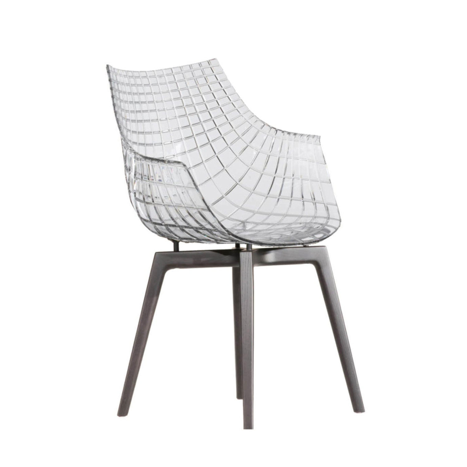 Transparent Meridiana chair with a black ash base