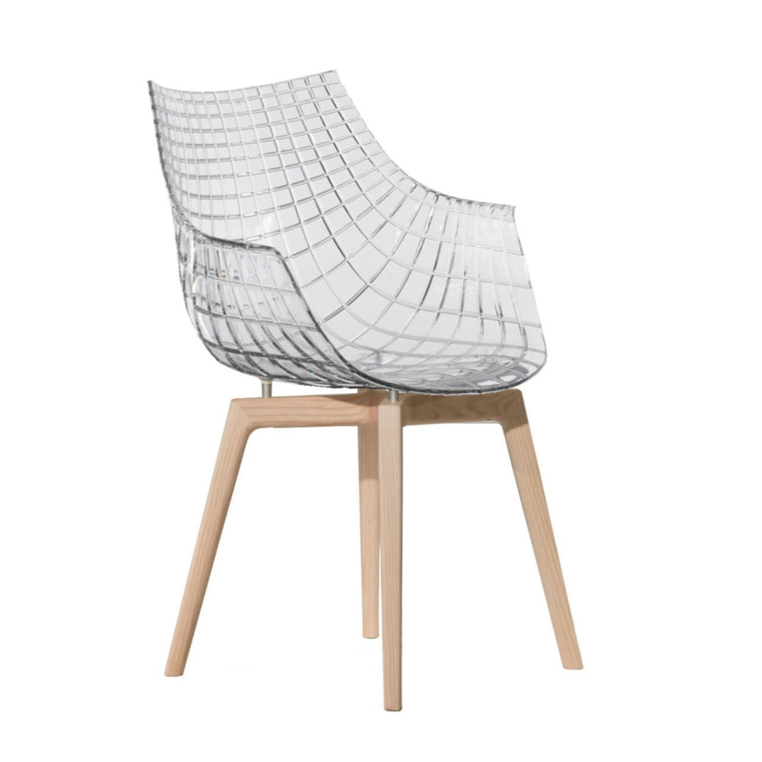 Transparent Meridiana chair with ash base
