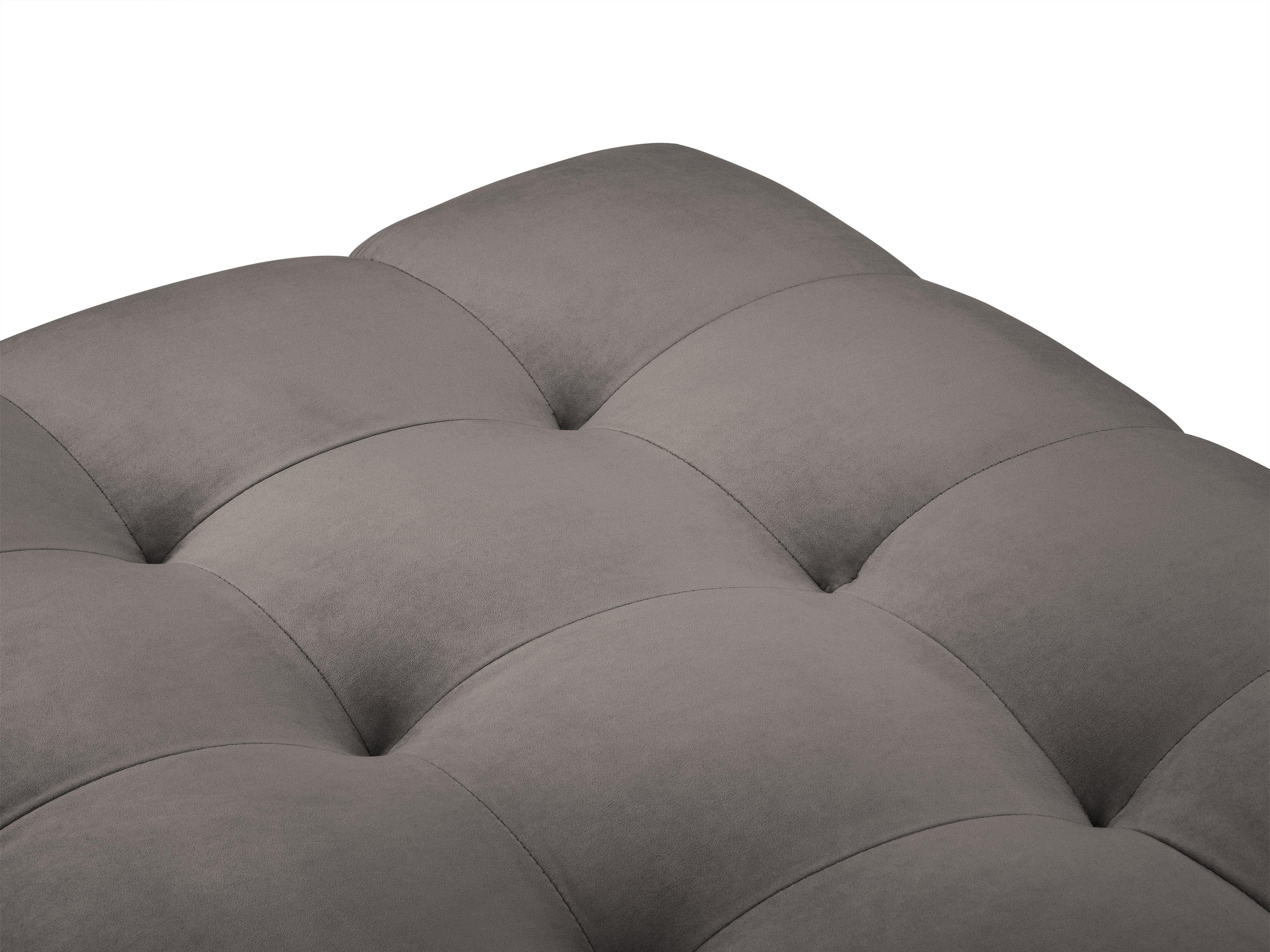 Puf aksamitny BALI jasnoszary ze złotą podstawą Cosmopolitan Design Eye on Design