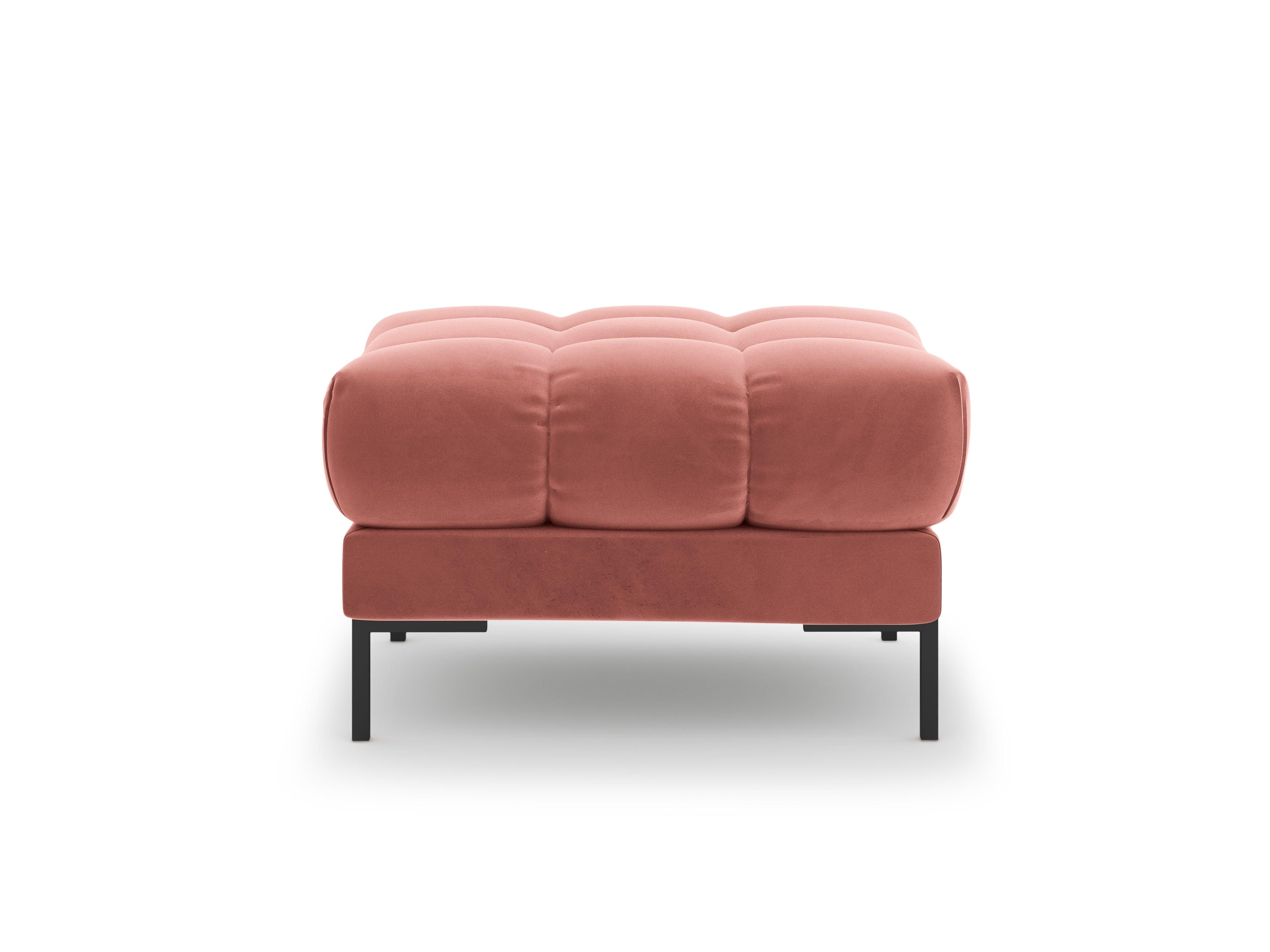 Puf aksamitny BALI różowy z czarną podstawą Cosmopolitan Design Eye on Design
