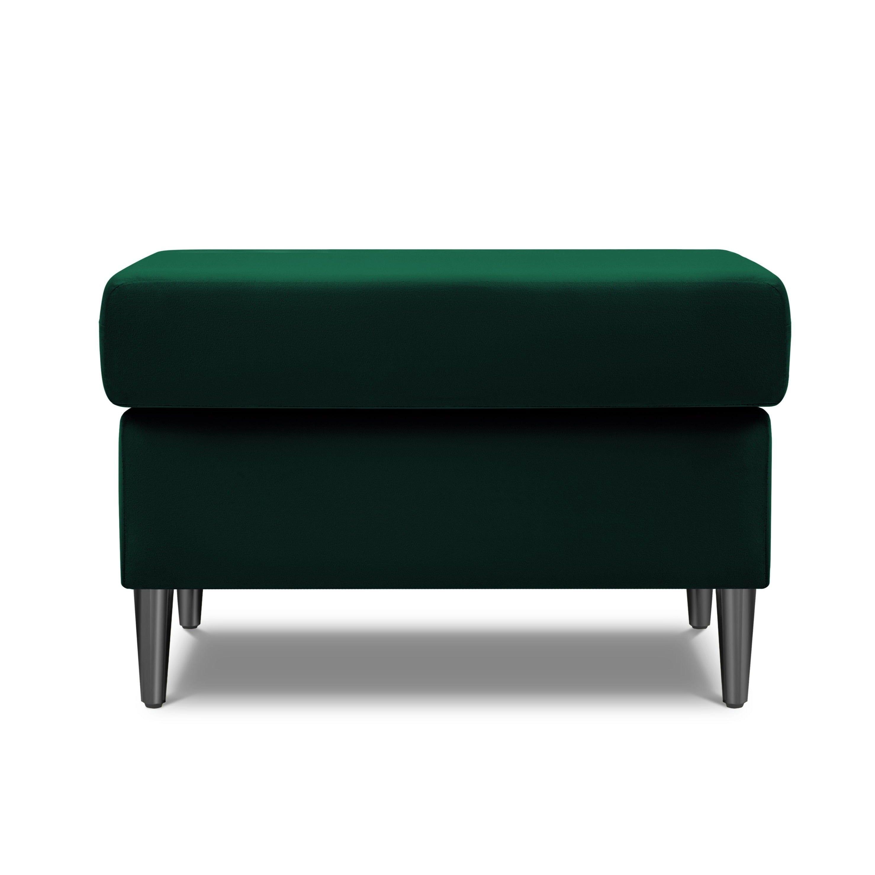 Puf aksamitny KYOTO butelkowa zieleń z czarną podstawą Cosmopolitan Design Eye on Design