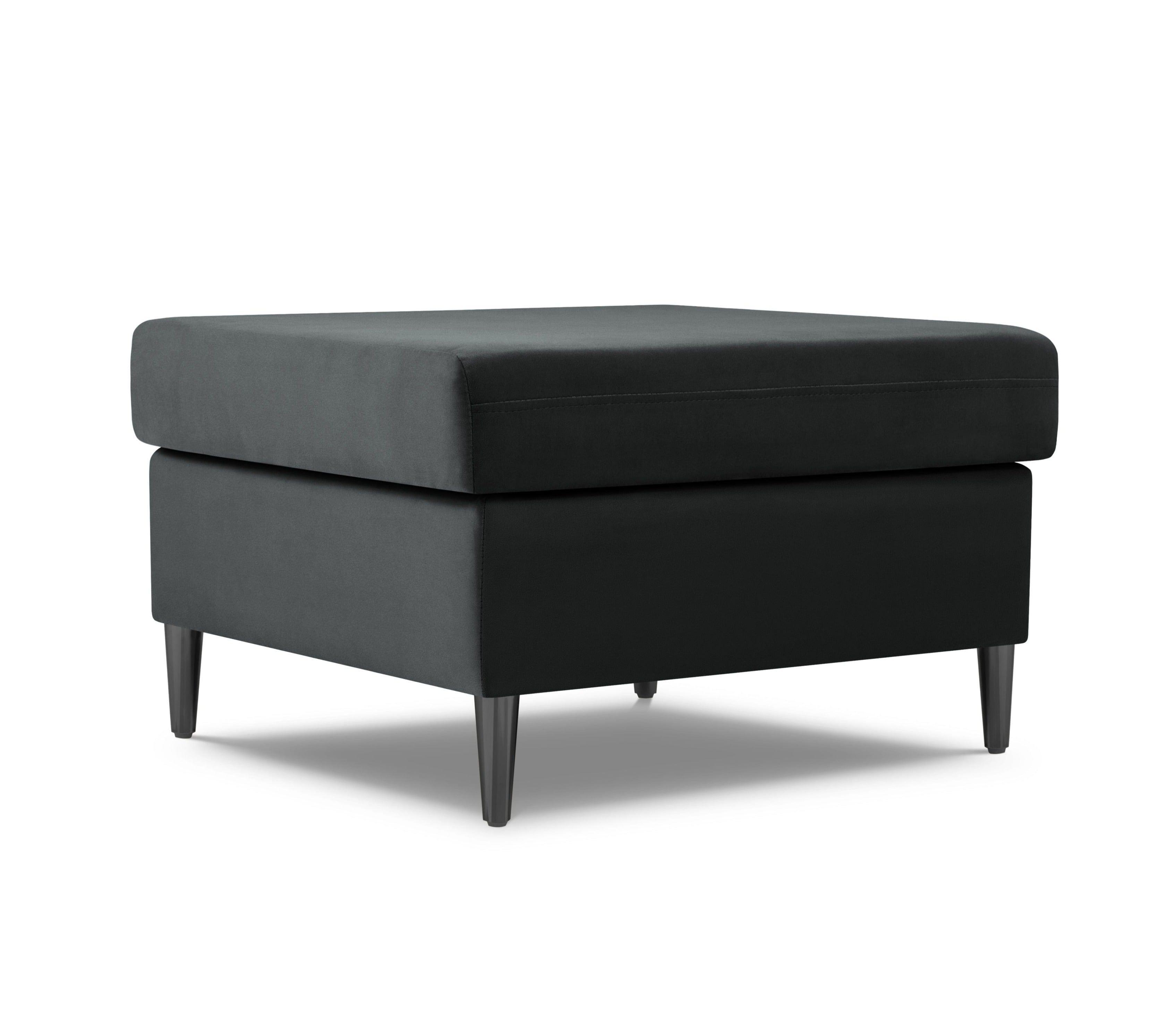 Puf aksamitny KYOTO ciemnoszary z czarną podstawą Cosmopolitan Design Eye on Design