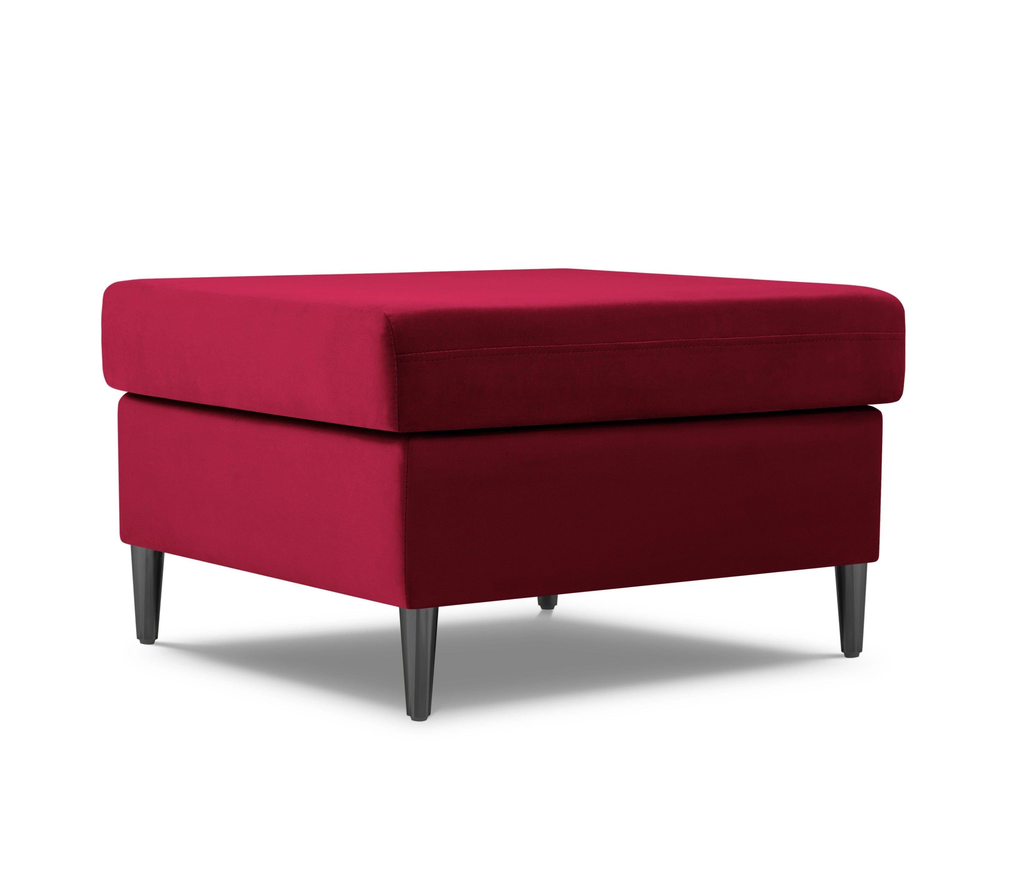 Puf aksamitny KYOTO czerwony z czarną podstawą Cosmopolitan Design Eye on Design