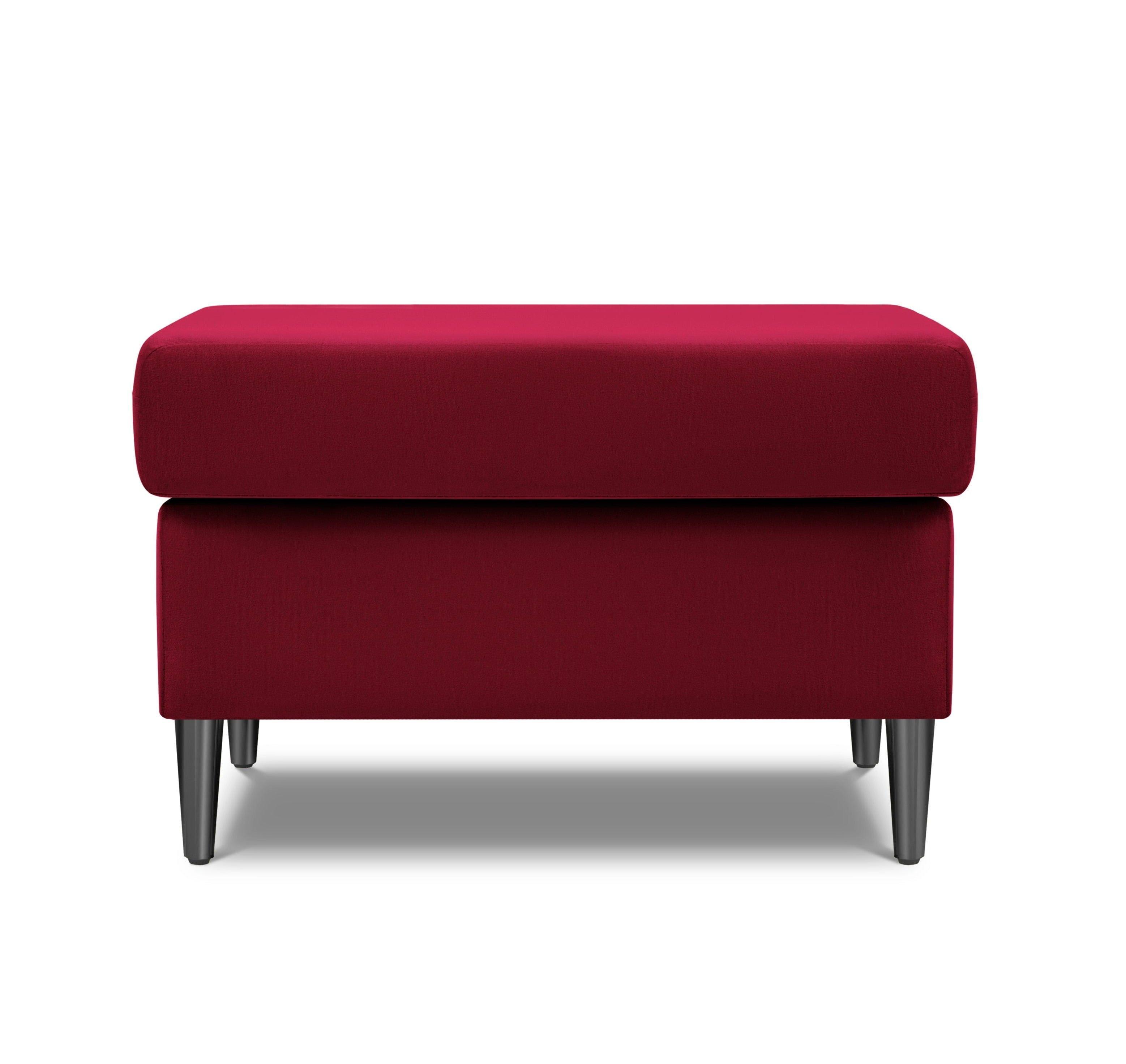 Puf aksamitny KYOTO czerwony z czarną podstawą Cosmopolitan Design Eye on Design