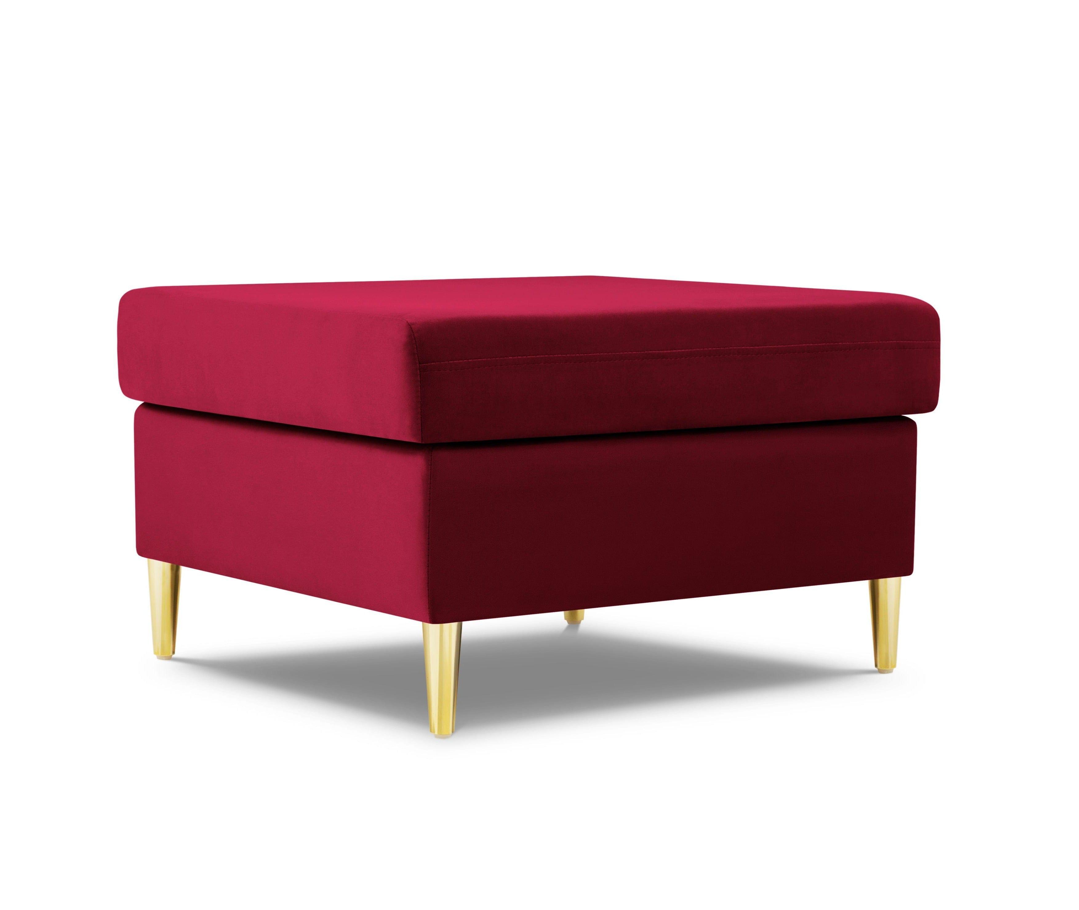 Puf aksamitny KYOTO czerwony ze złotą podstawą Cosmopolitan Design Eye on Design
