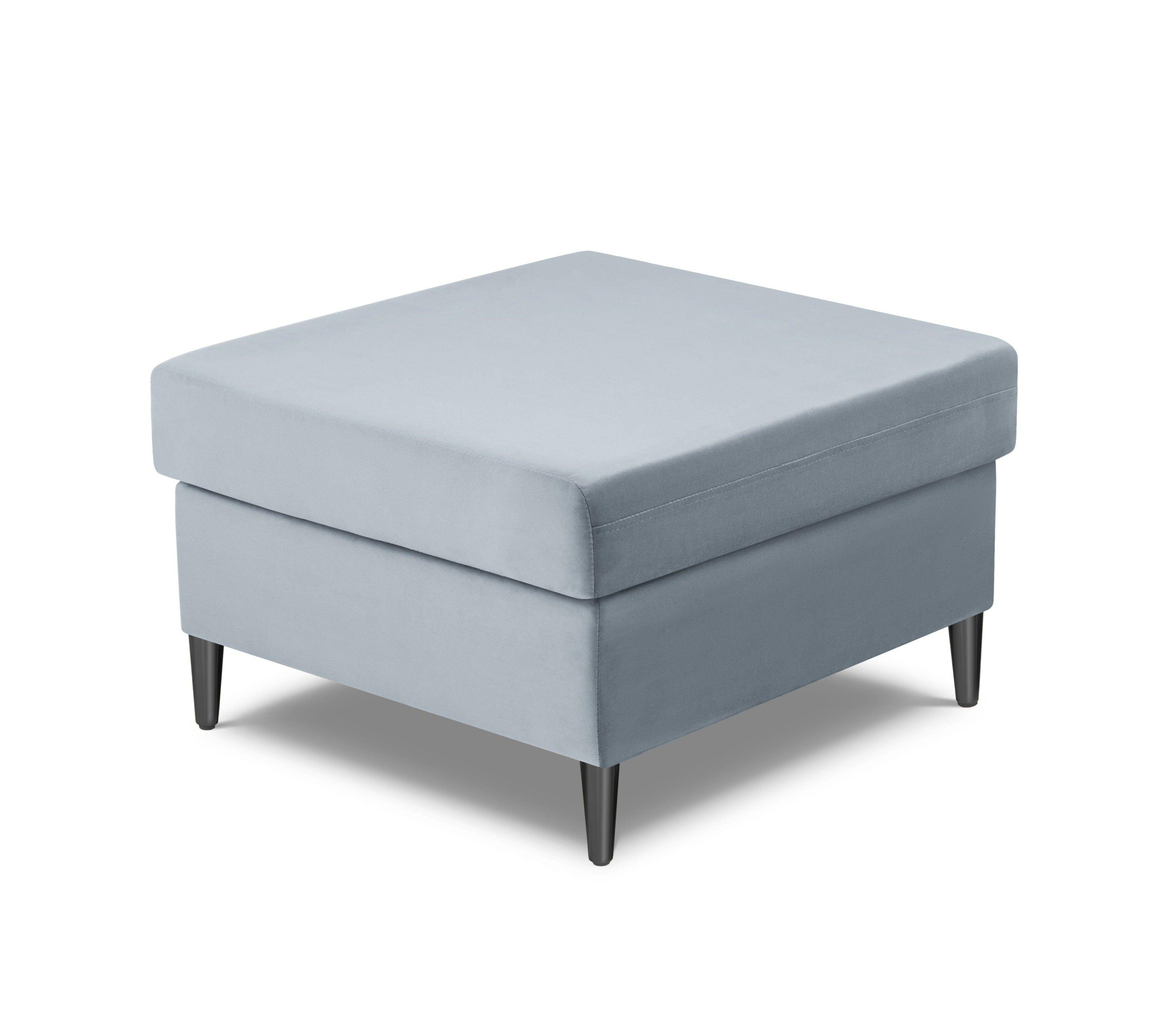 Puf aksamitny KYOTO jasnoniebieski z czarną podstawą Cosmopolitan Design Eye on Design